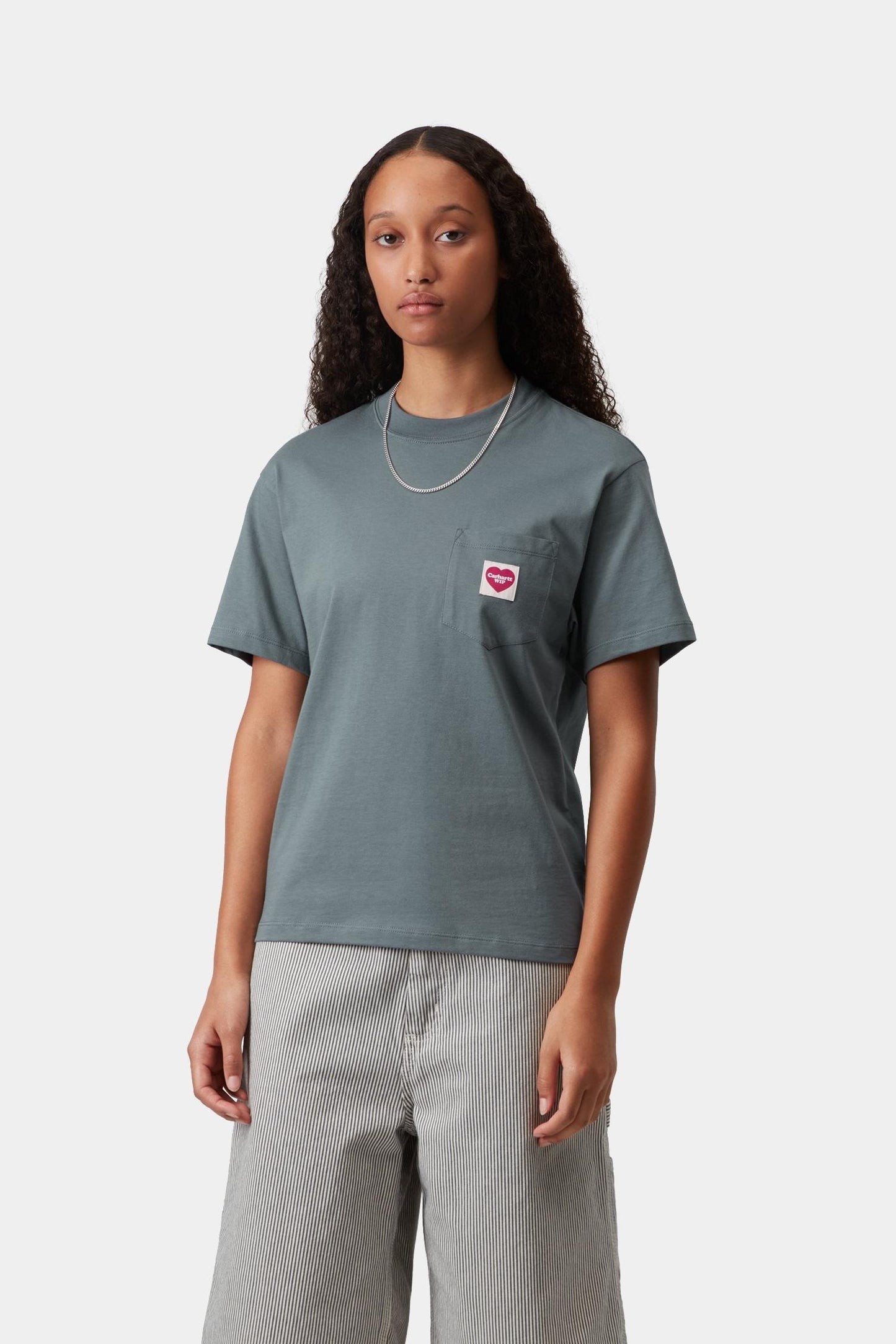 Pocket Heart T-Shirt Cozy Blue / Red