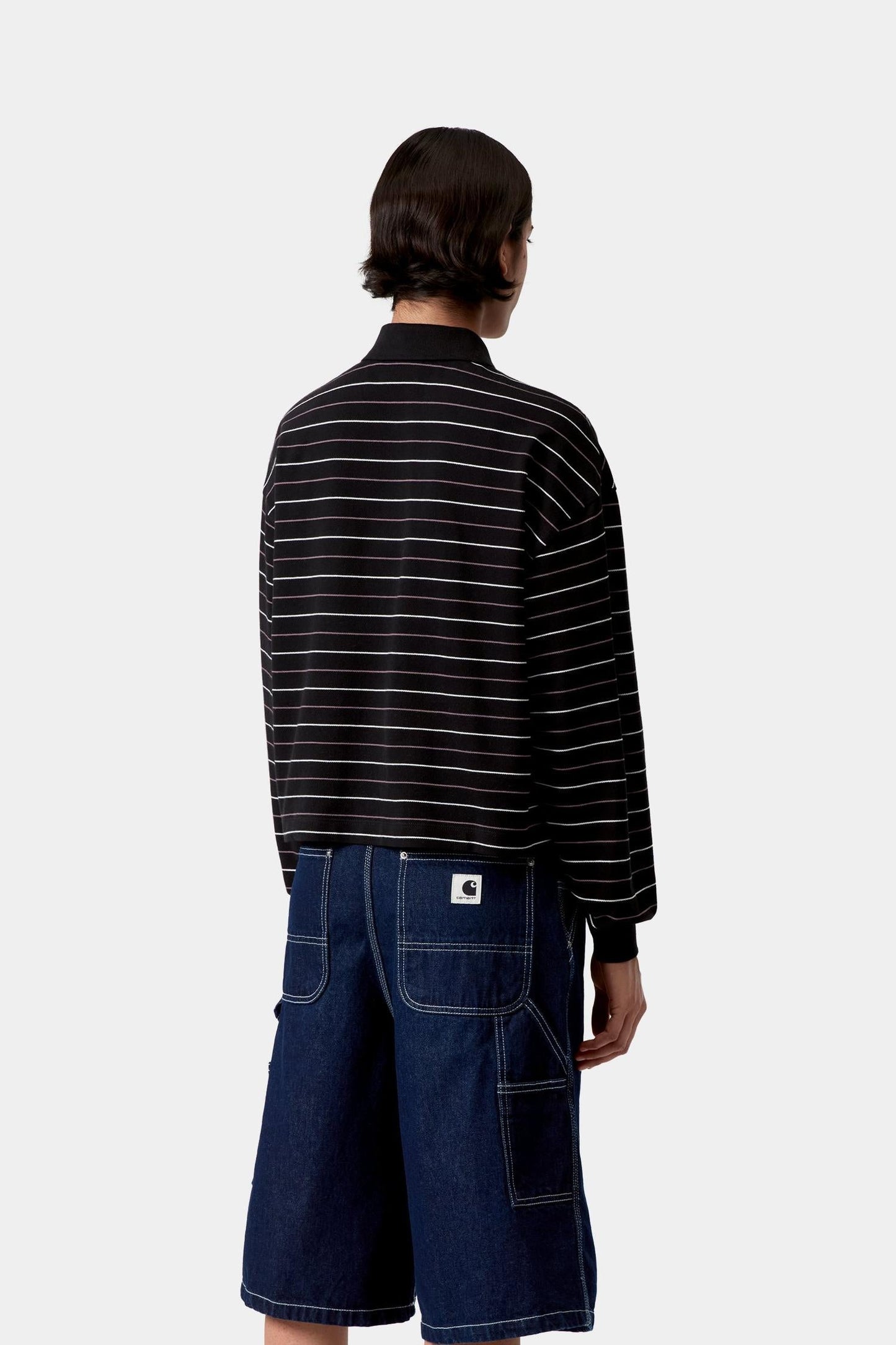 Mabel Stripe Polo Black