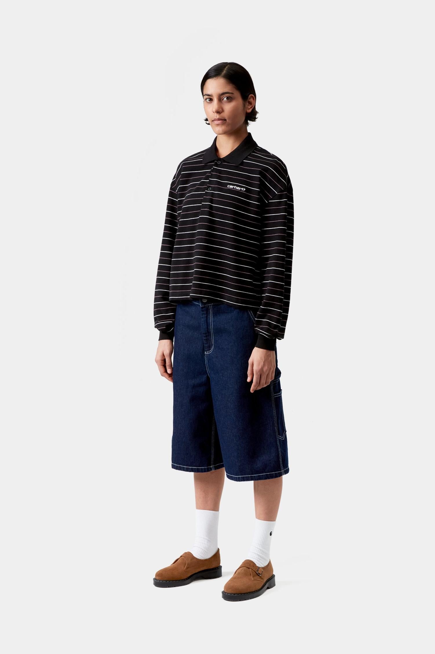 Mabel Stripe Polo Black