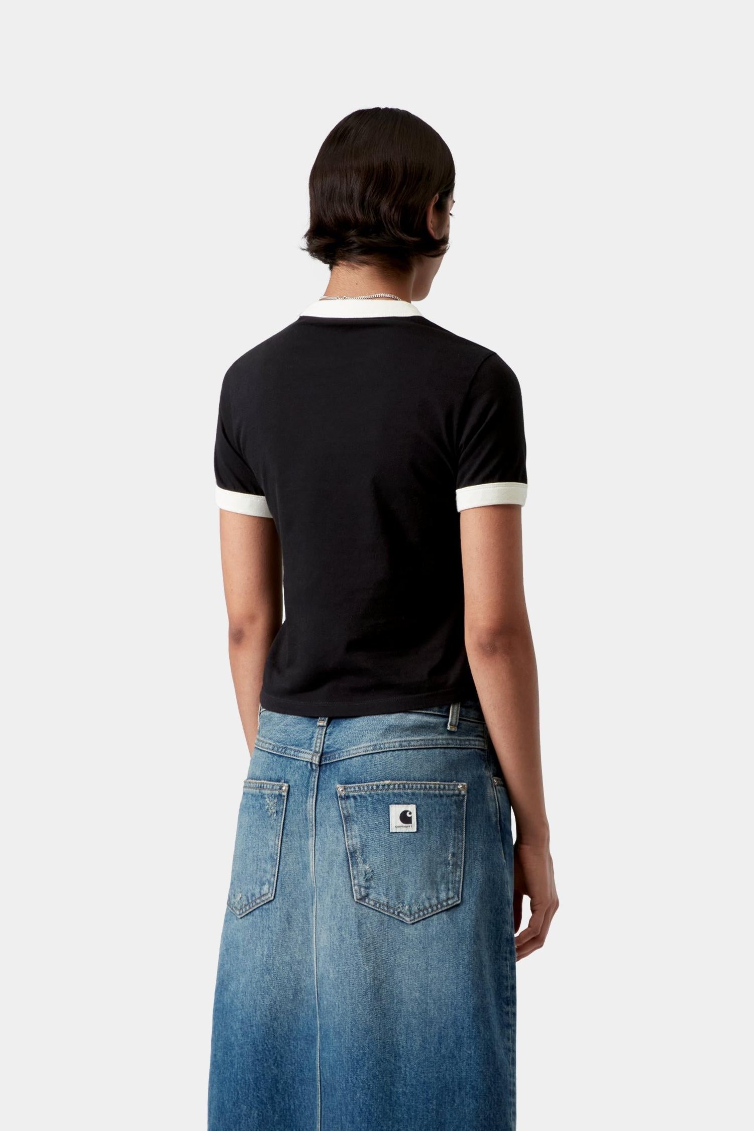 Reminiscing Ringer T-Shirt Black (Heavy Stone Wash)