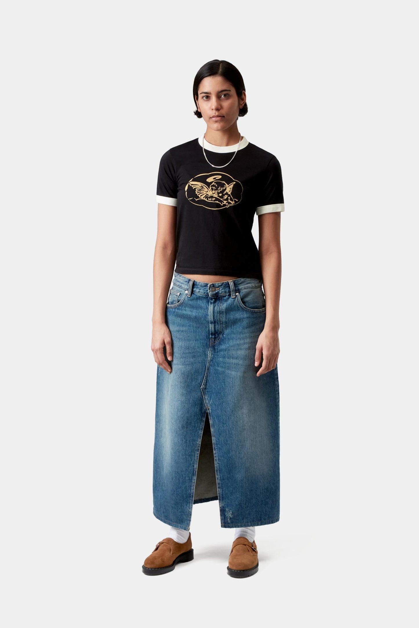 Reminiscing Ringer T-Shirt Black (Heavy Stone Wash)