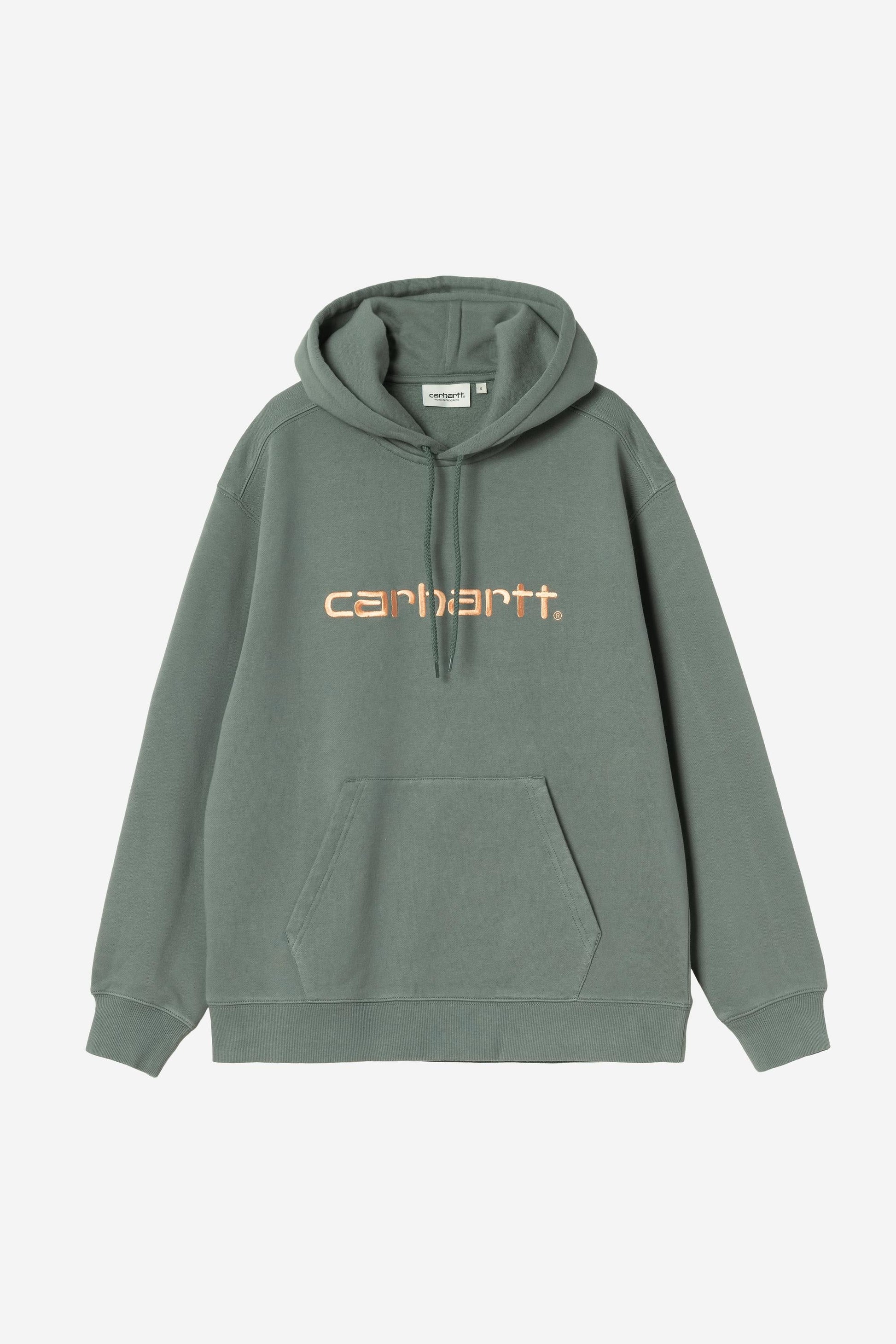 Hooded Carhartt Sweatshirt Velvet Green / Gentle Orange