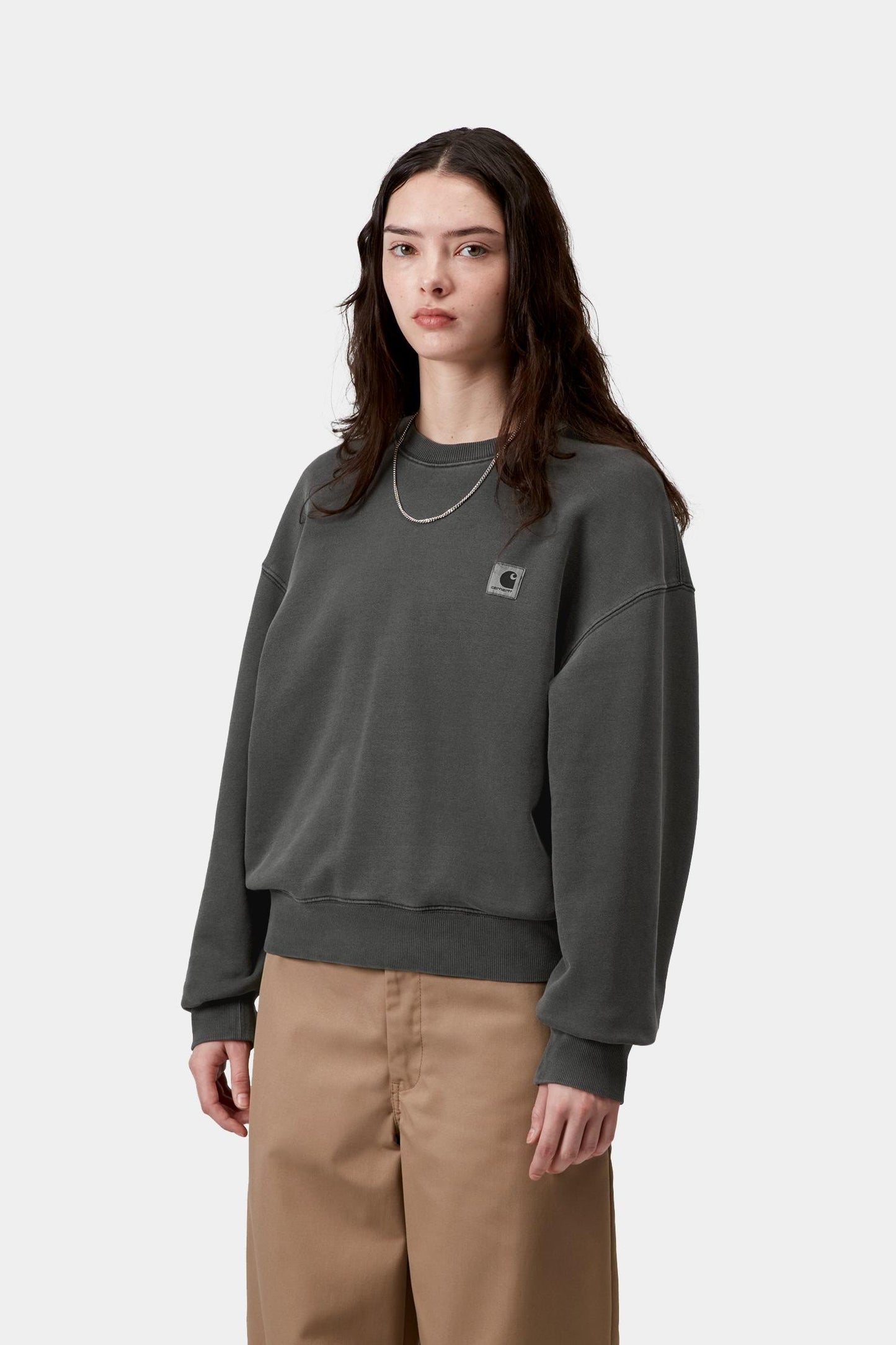 Women's Nelson Sweatshirt Black (Garment Dyed)