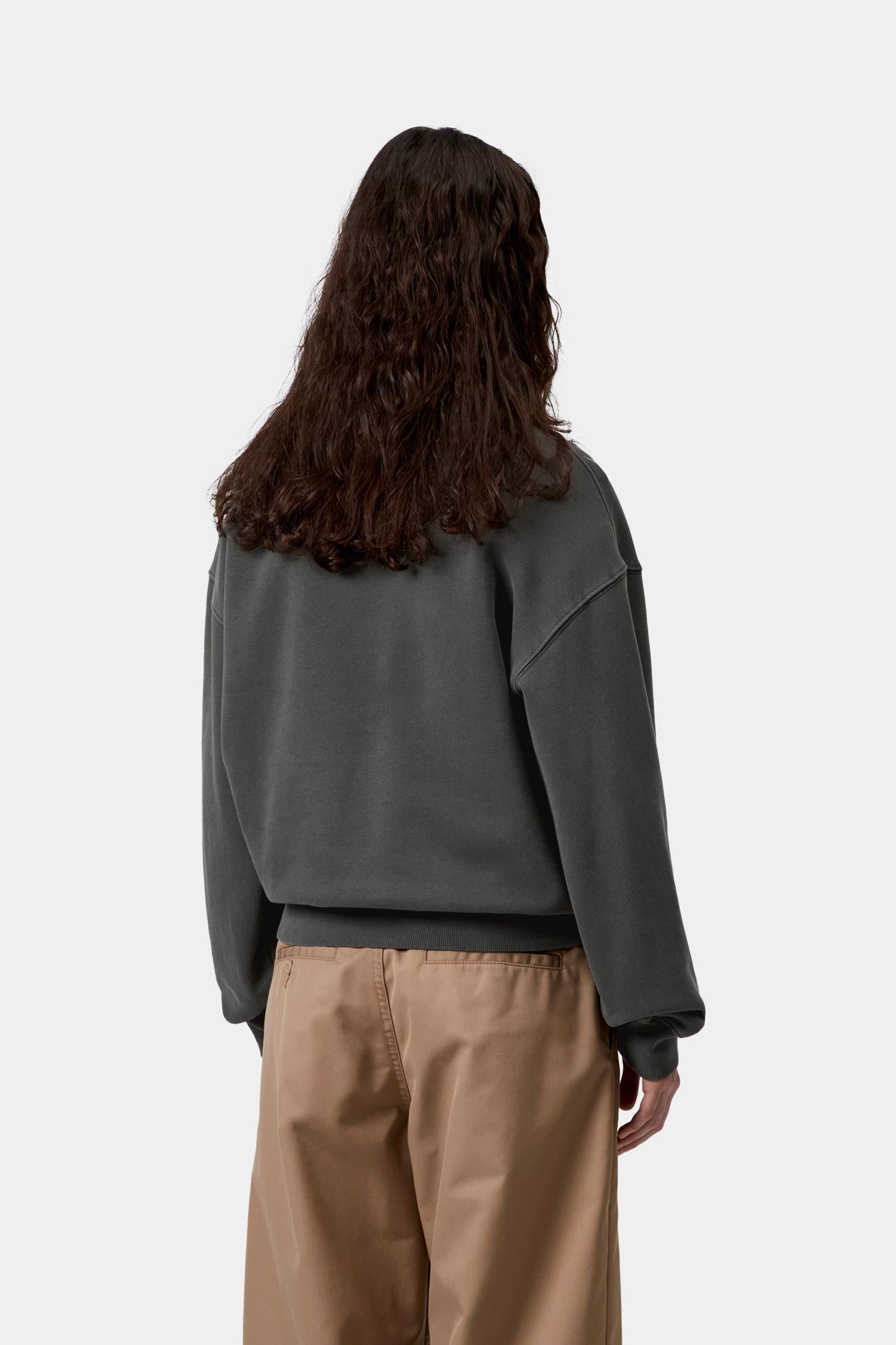 Women's Nelson Sweatshirt Black (Garment Dyed)
