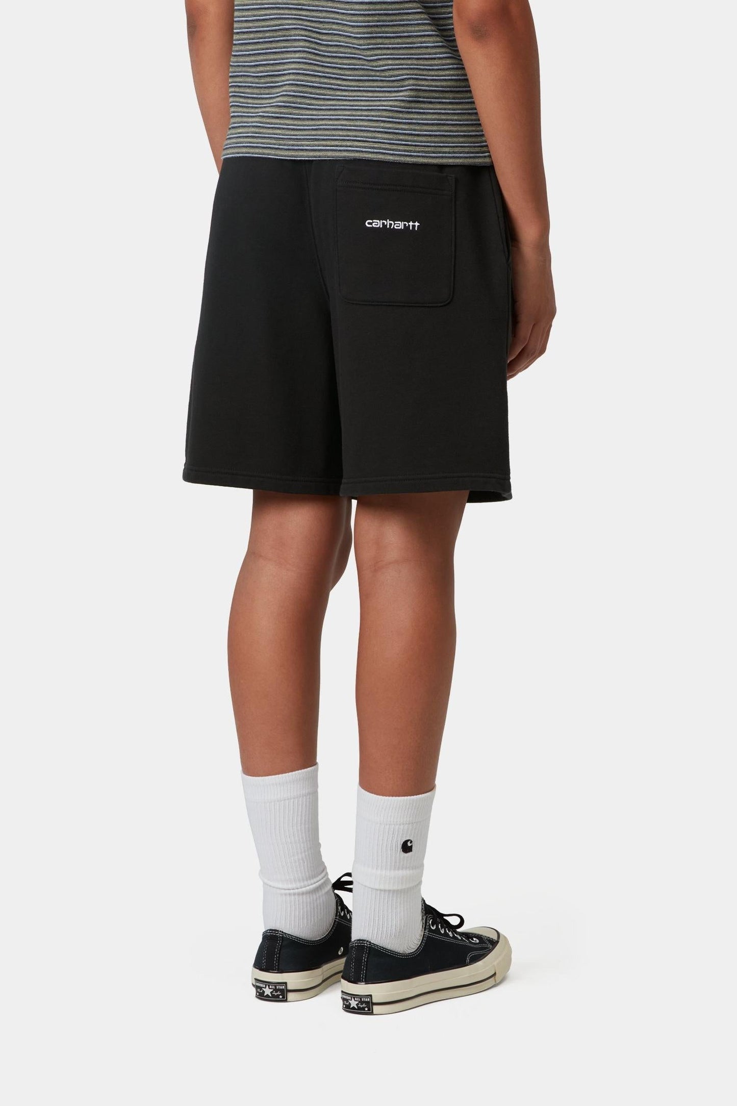 Brenta Sweat Short Black / White (Heavy Stone Wash)
