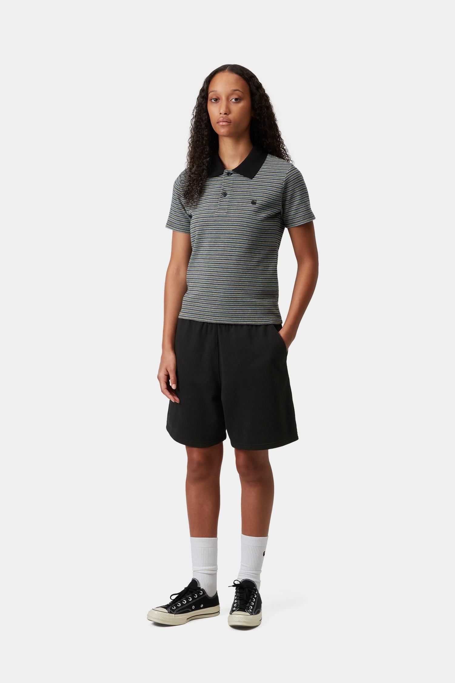 Brenta Sweat Short Black / White (Heavy Stone Wash)