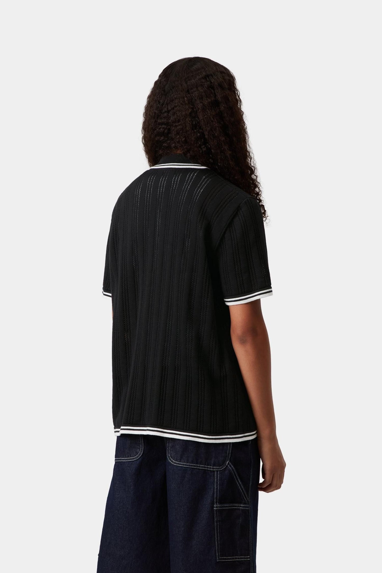Women's Short Sleeve Ramsey Knit Shirt Black
