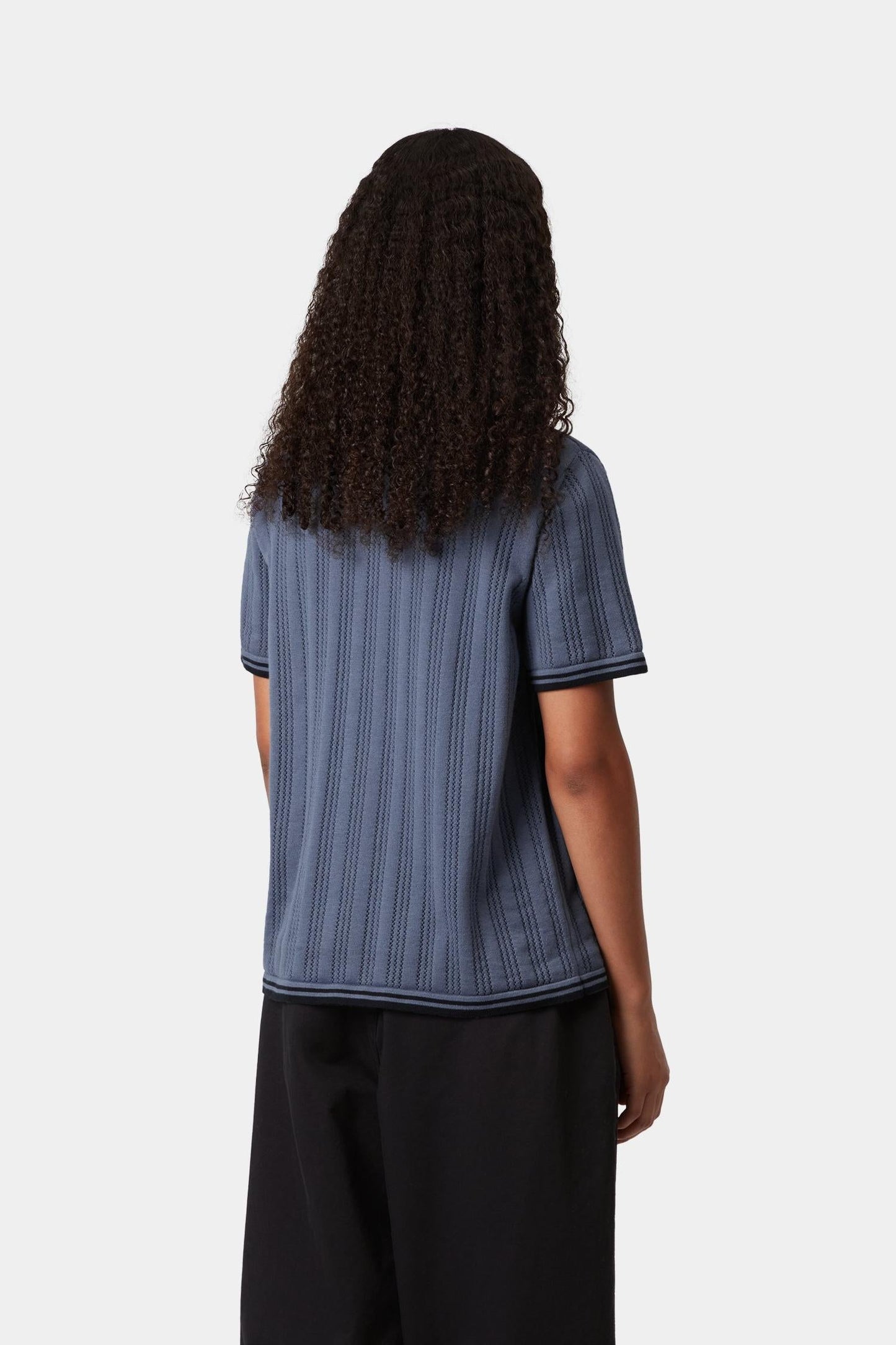 Women's Short Sleeve Ramsey Knit Shirt Velvet Blue