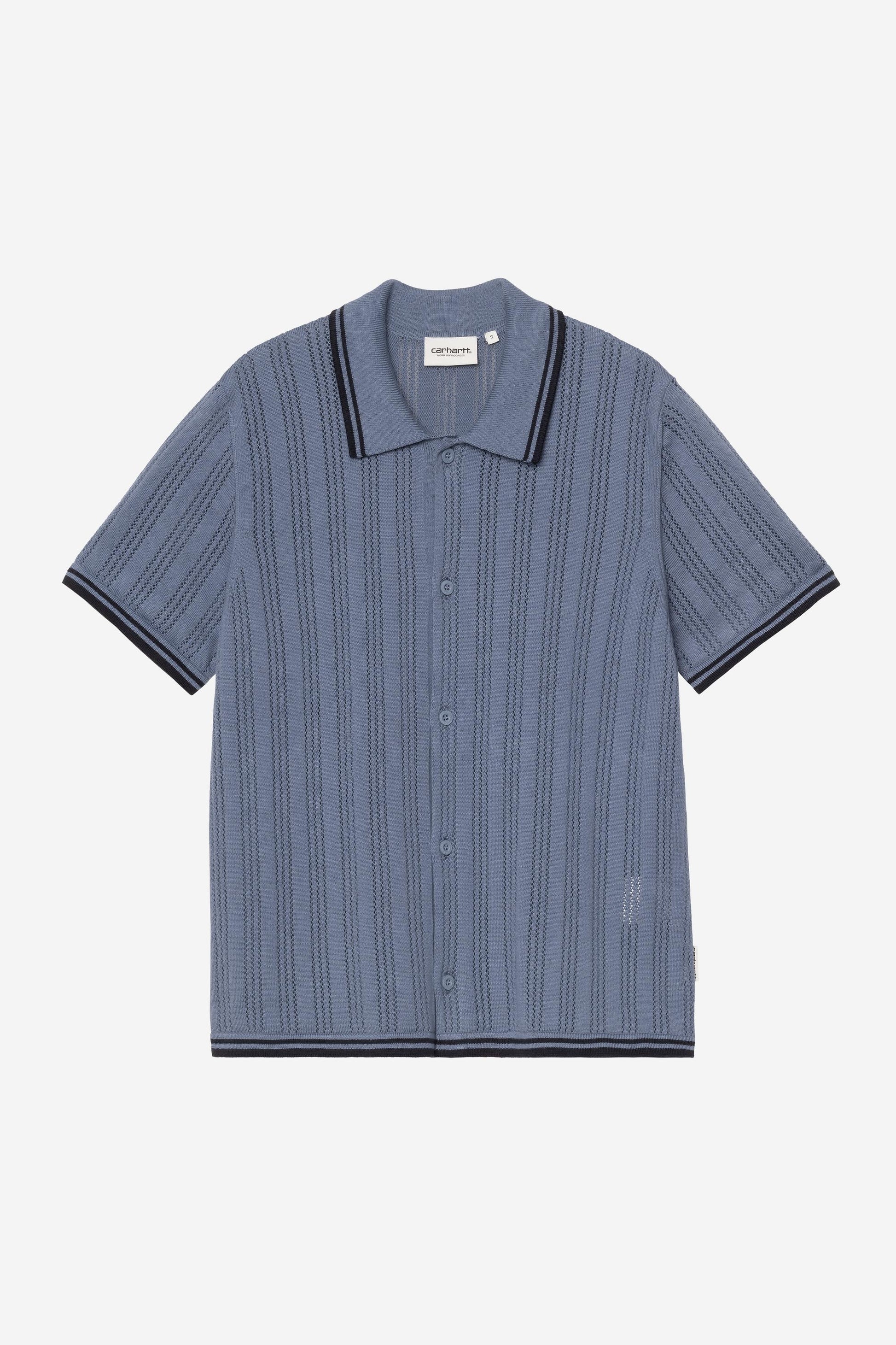 Women's Short Sleeve Ramsey Knit Shirt Velvet Blue