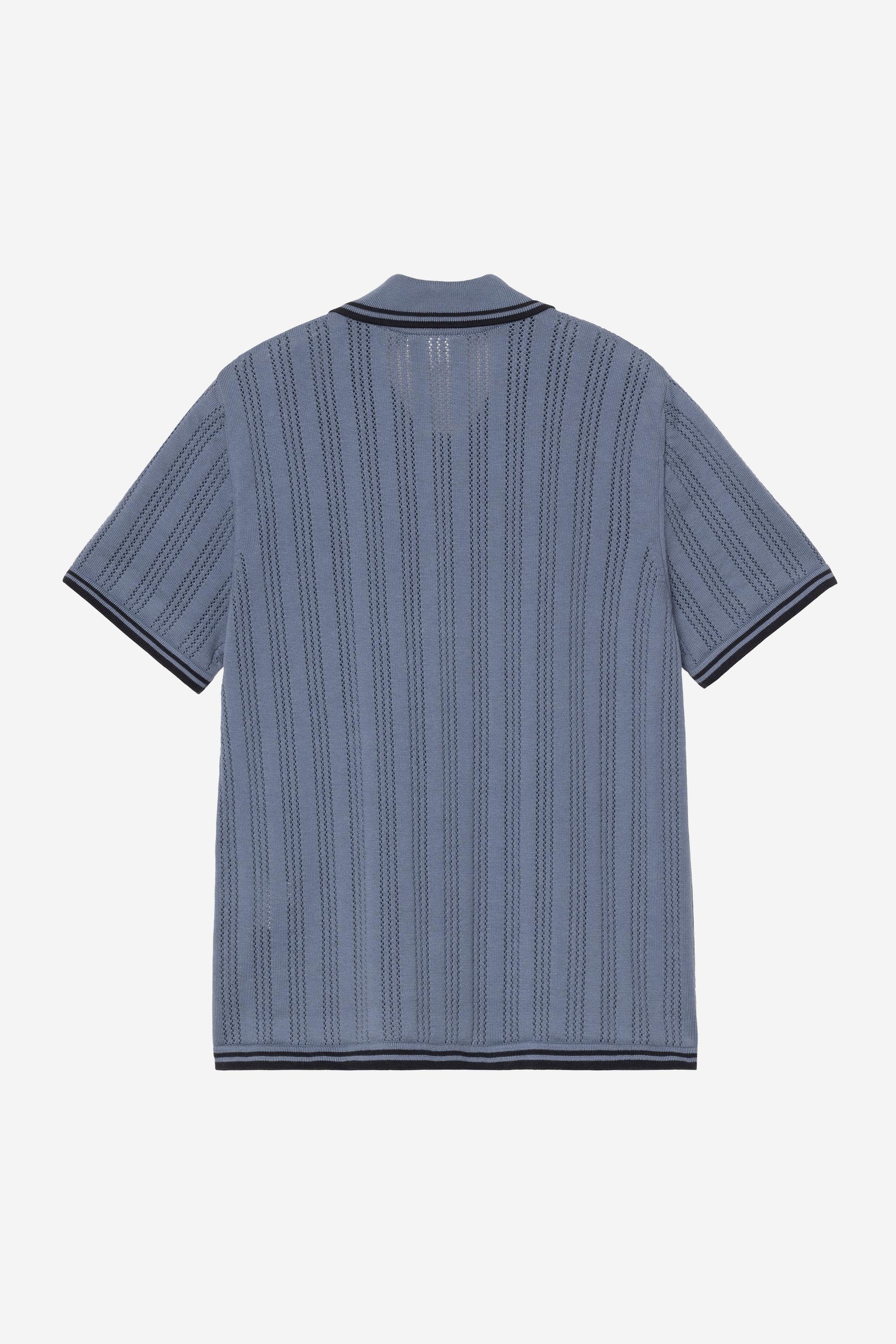 Women's Short Sleeve Ramsey Knit Shirt Velvet Blue