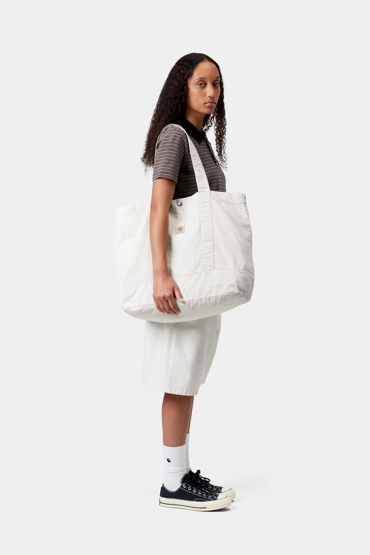 Mercer Stripe Tote Bag Graphite / Wax (Bleached)