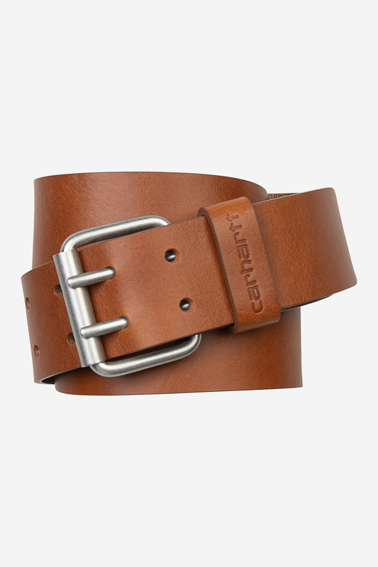 Double Script Belt Cognac / Silver