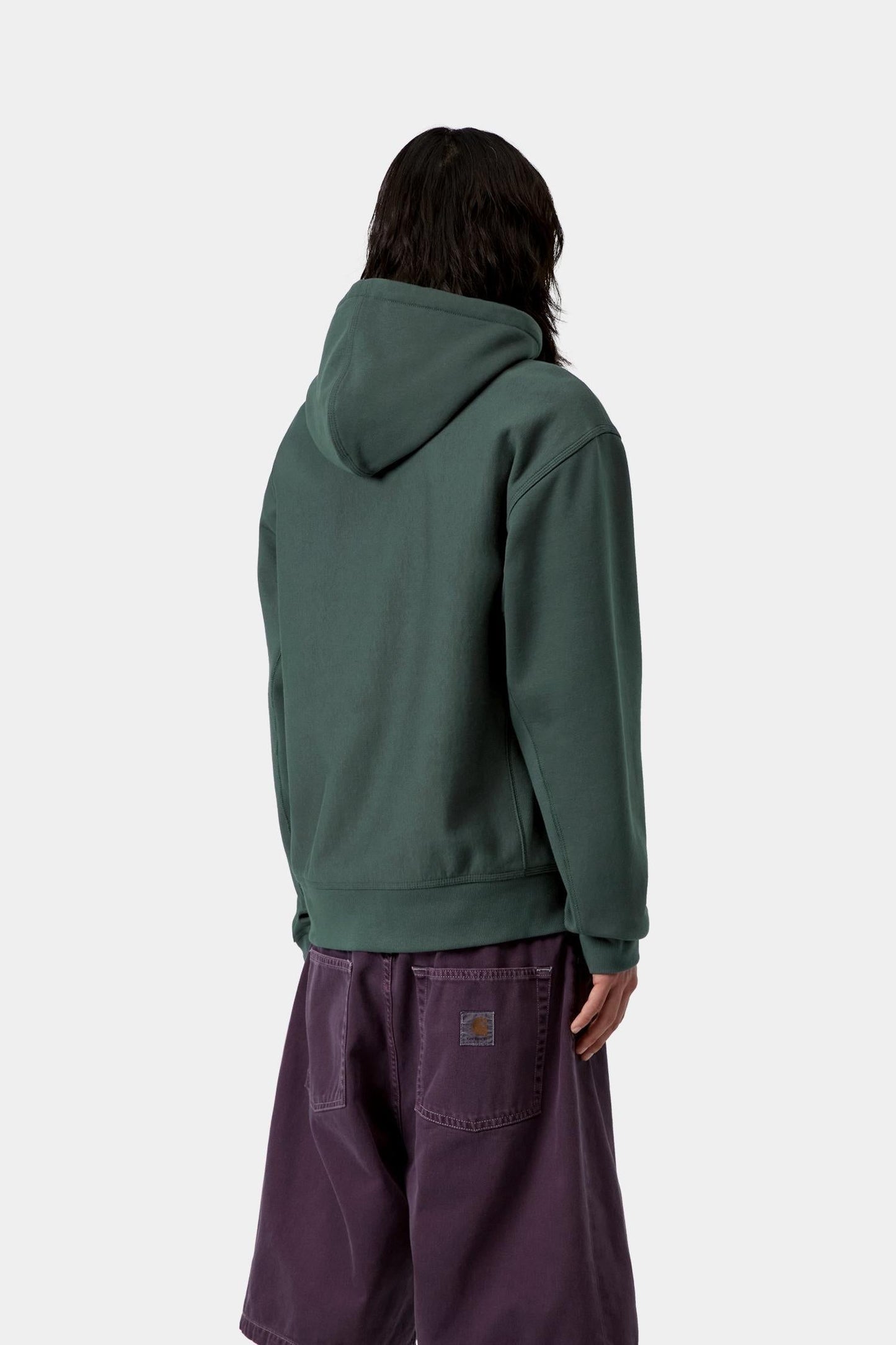 Hooded American Script Sweatshirt Kale Green