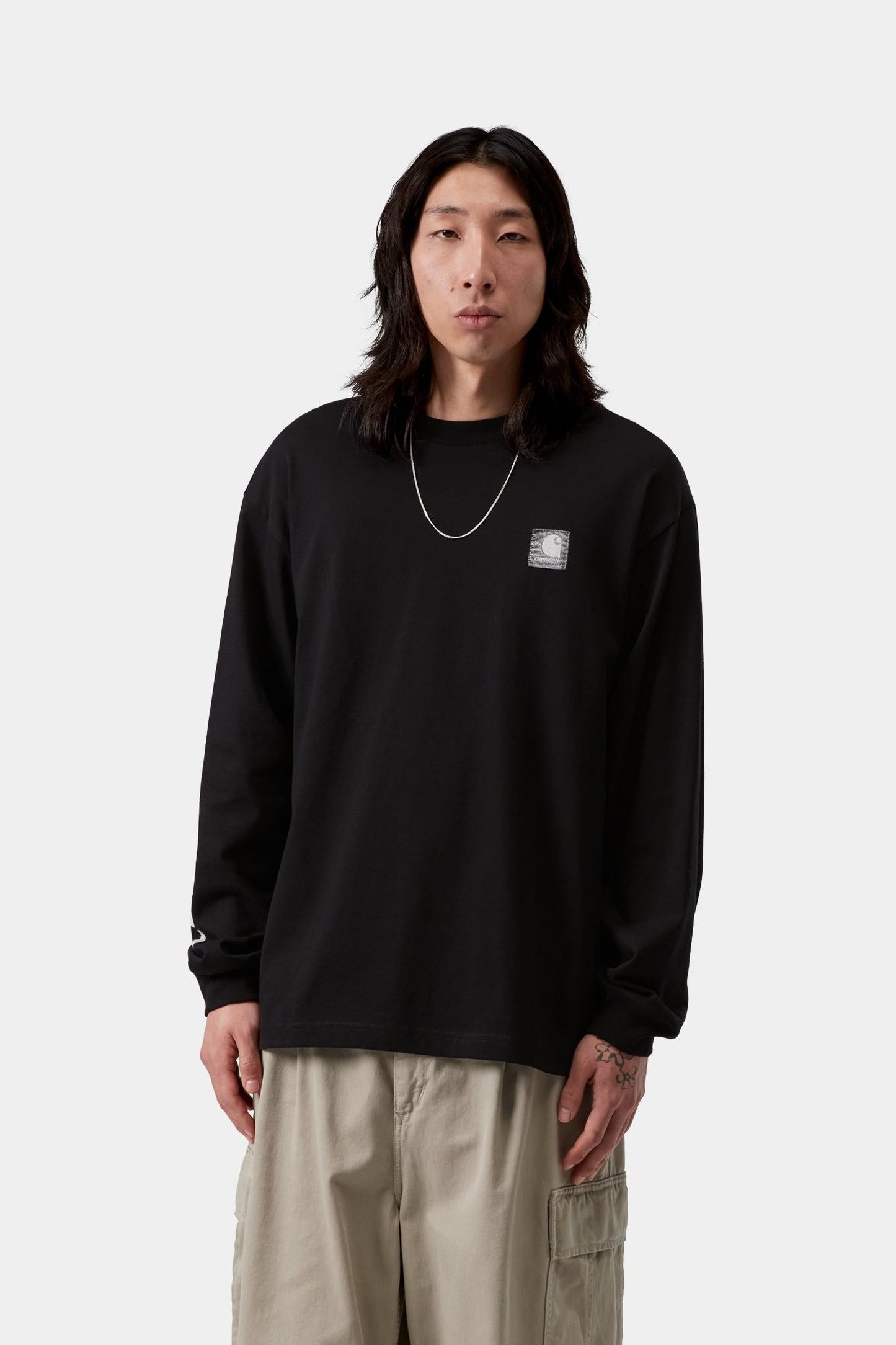Long Sleeve Archive Script T-Shirt Black