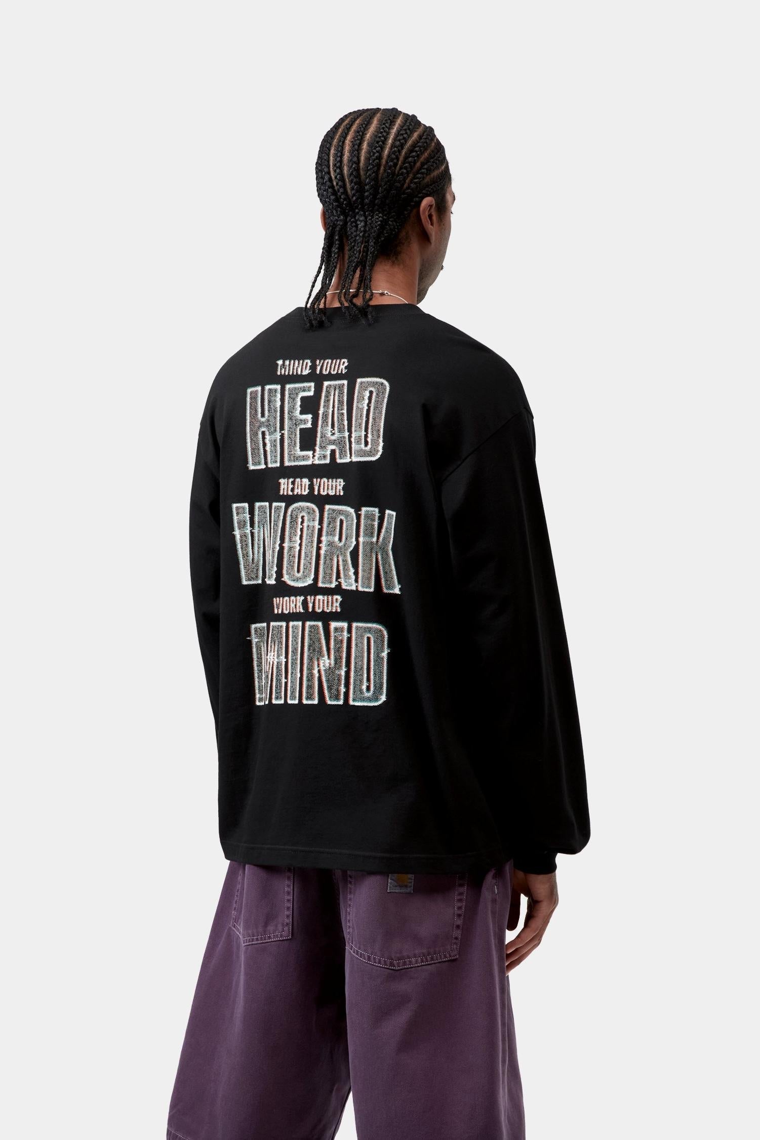 Long Sleeve Mind Your Head T-Shirt Black
