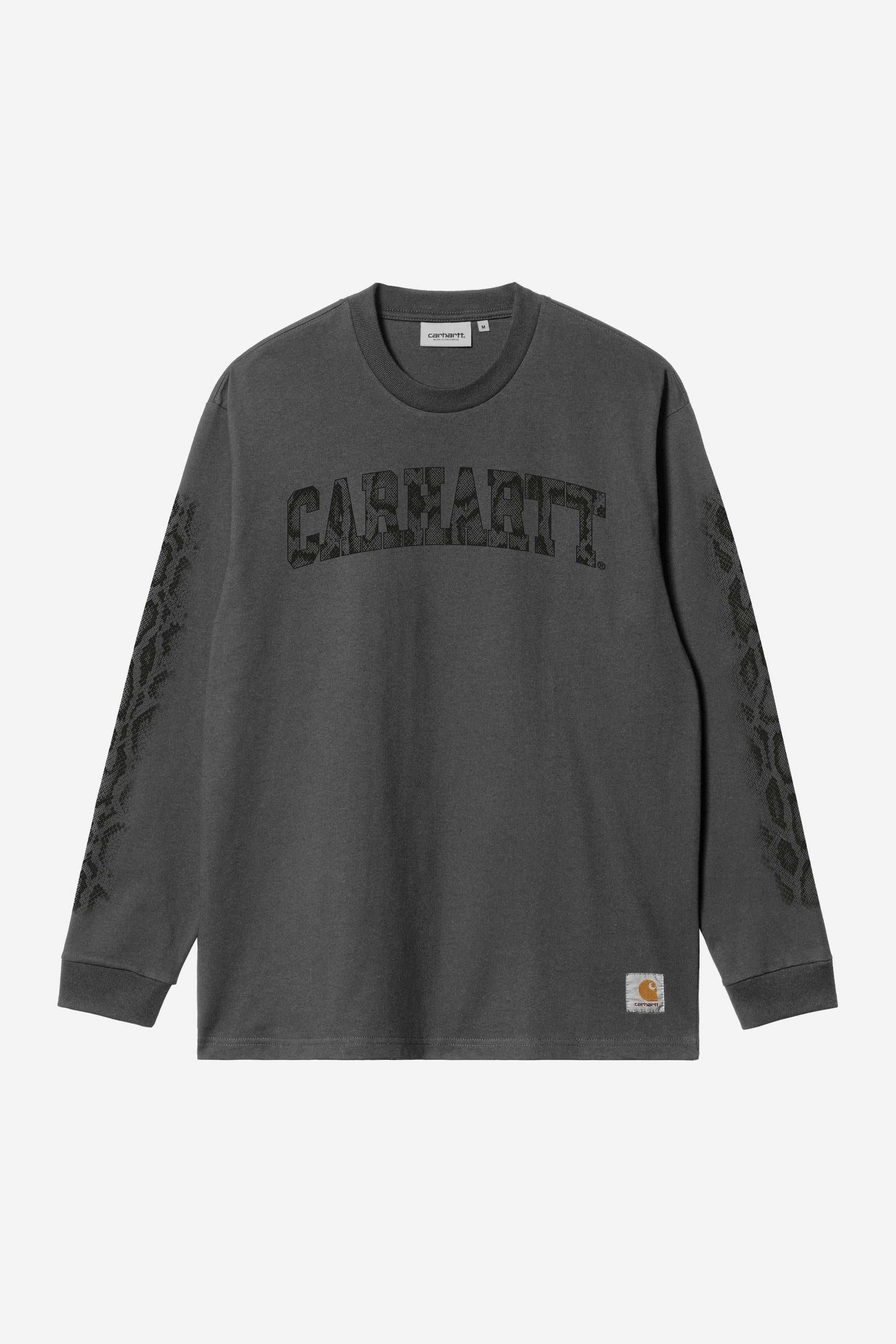 Long Sleeve Camo Snake T-Shirt Black (Garment Dyed)