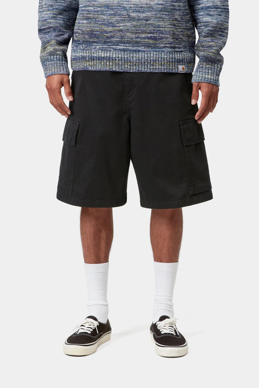 Kade Cargo Short Black (Stone Washed)