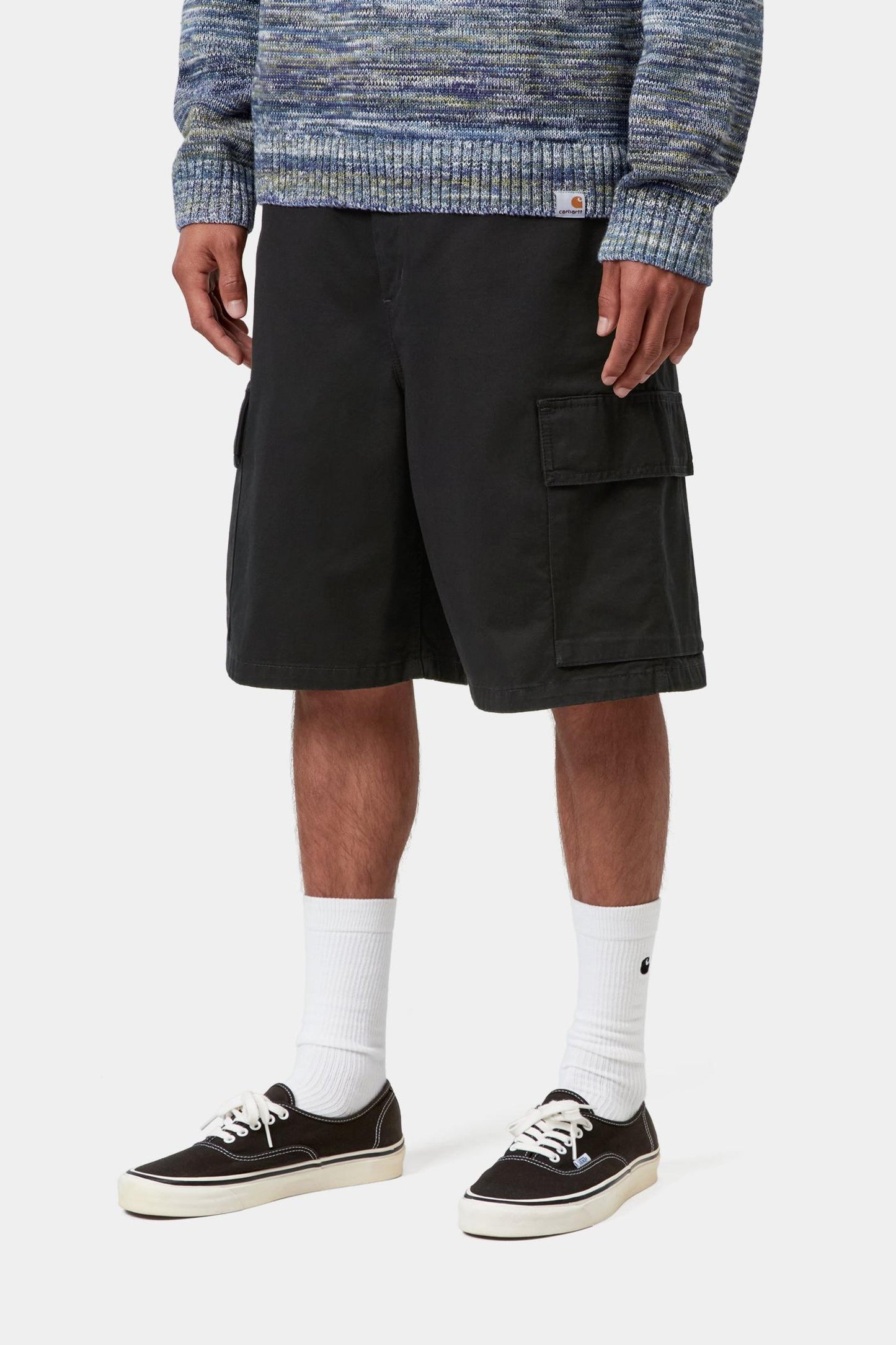 Kade Cargo Short Black (Stone Washed)