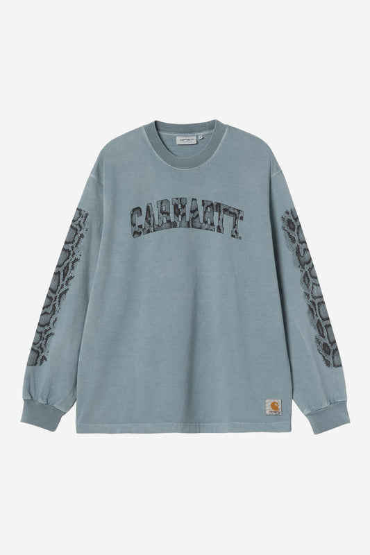 Long Sleeve Camo Snake T-Shirt Velvet Blue (Garment Dyed)