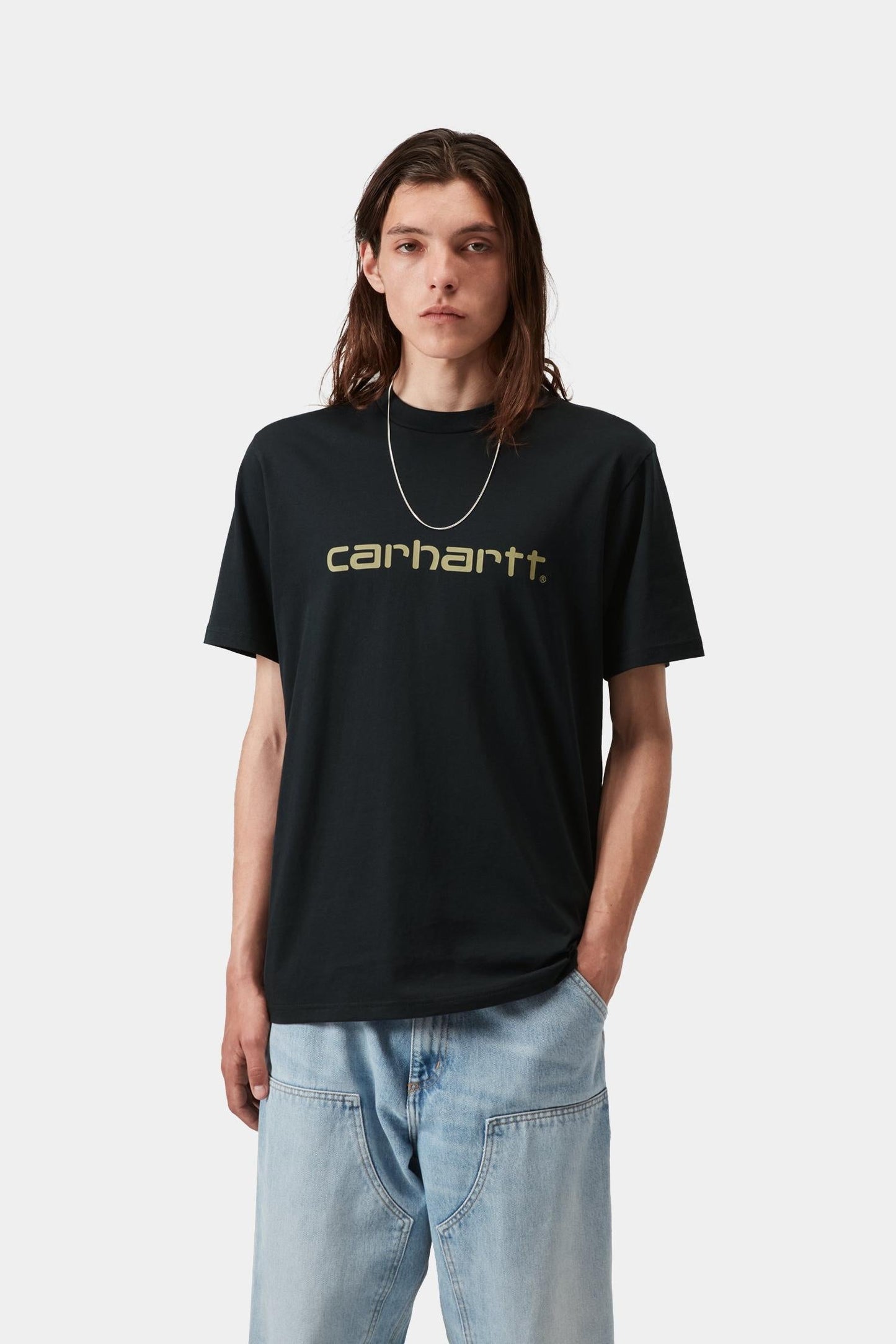 Script T-Shirt Deep Night / Gentle Green
