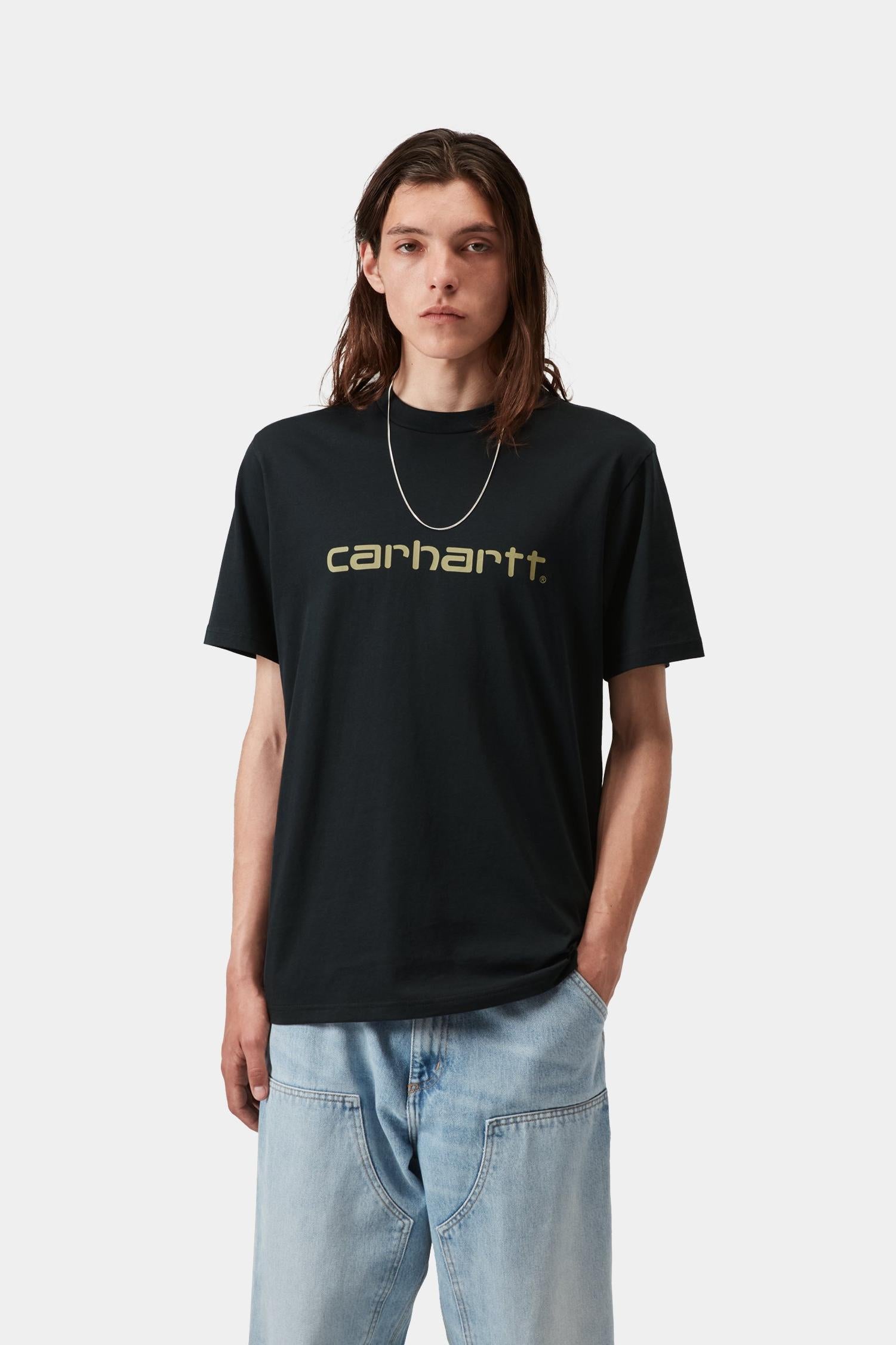 Script T-Shirt Deep Night / Gentle Green