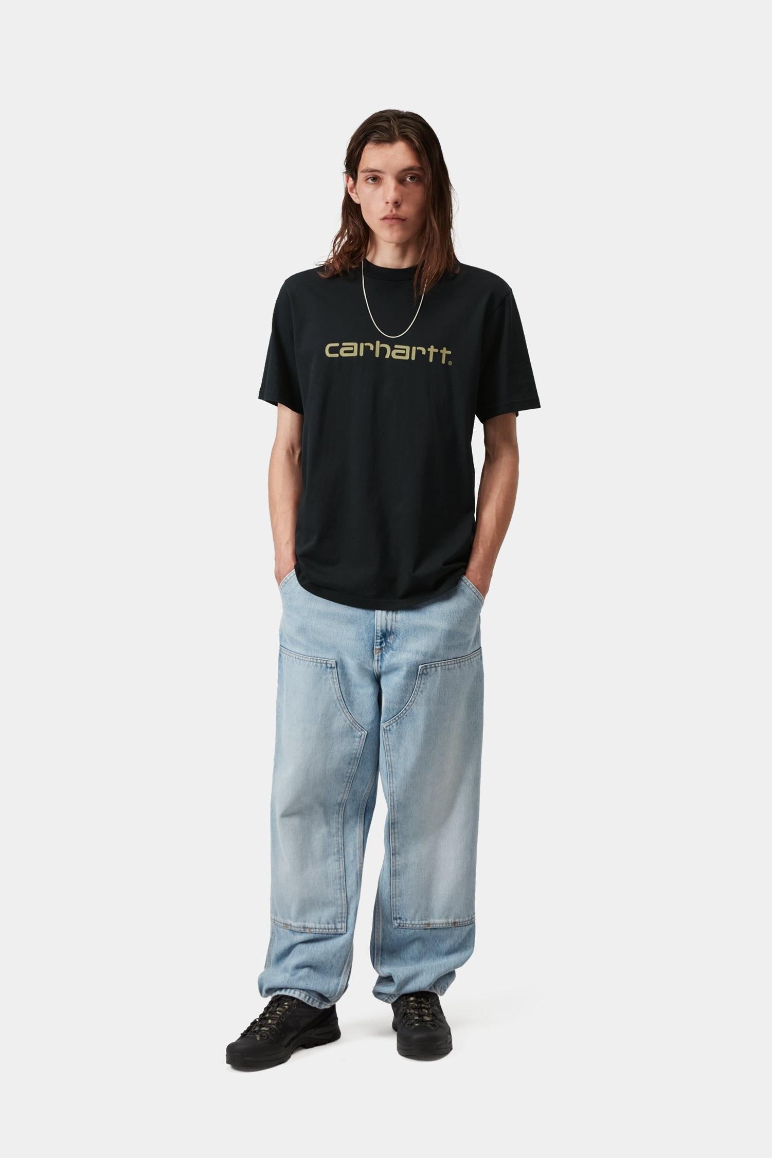 Script T-Shirt Deep Night / Gentle Green