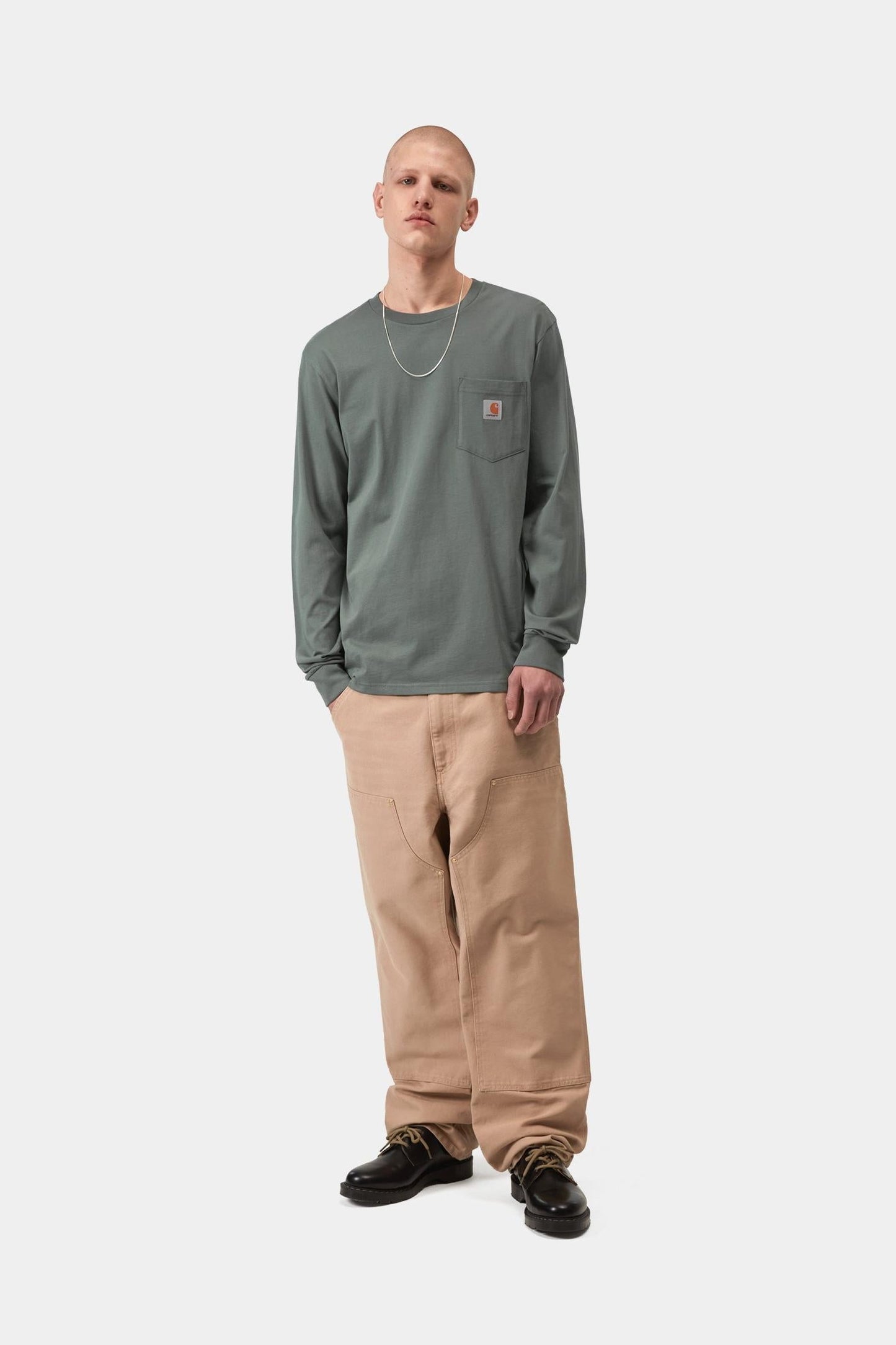 Long Sleeve Pocket T-Shirt Velvet Green