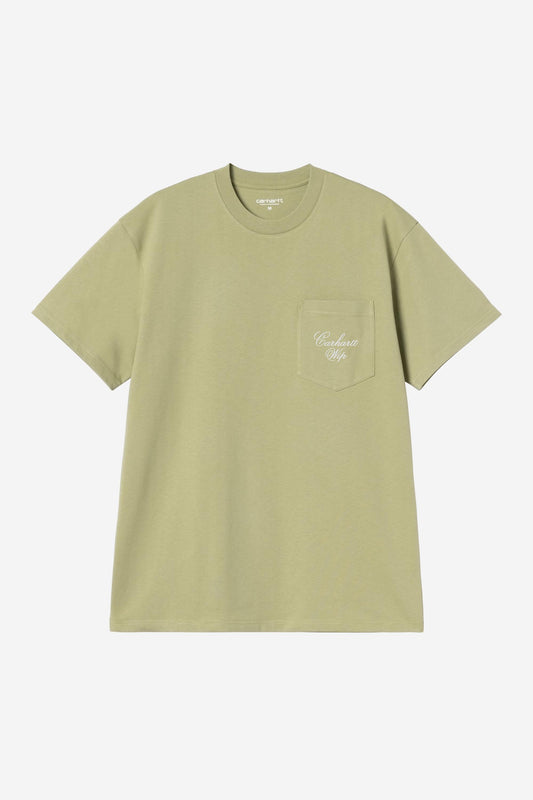 Longhand Pocket T-Shirt Gentle Green / White