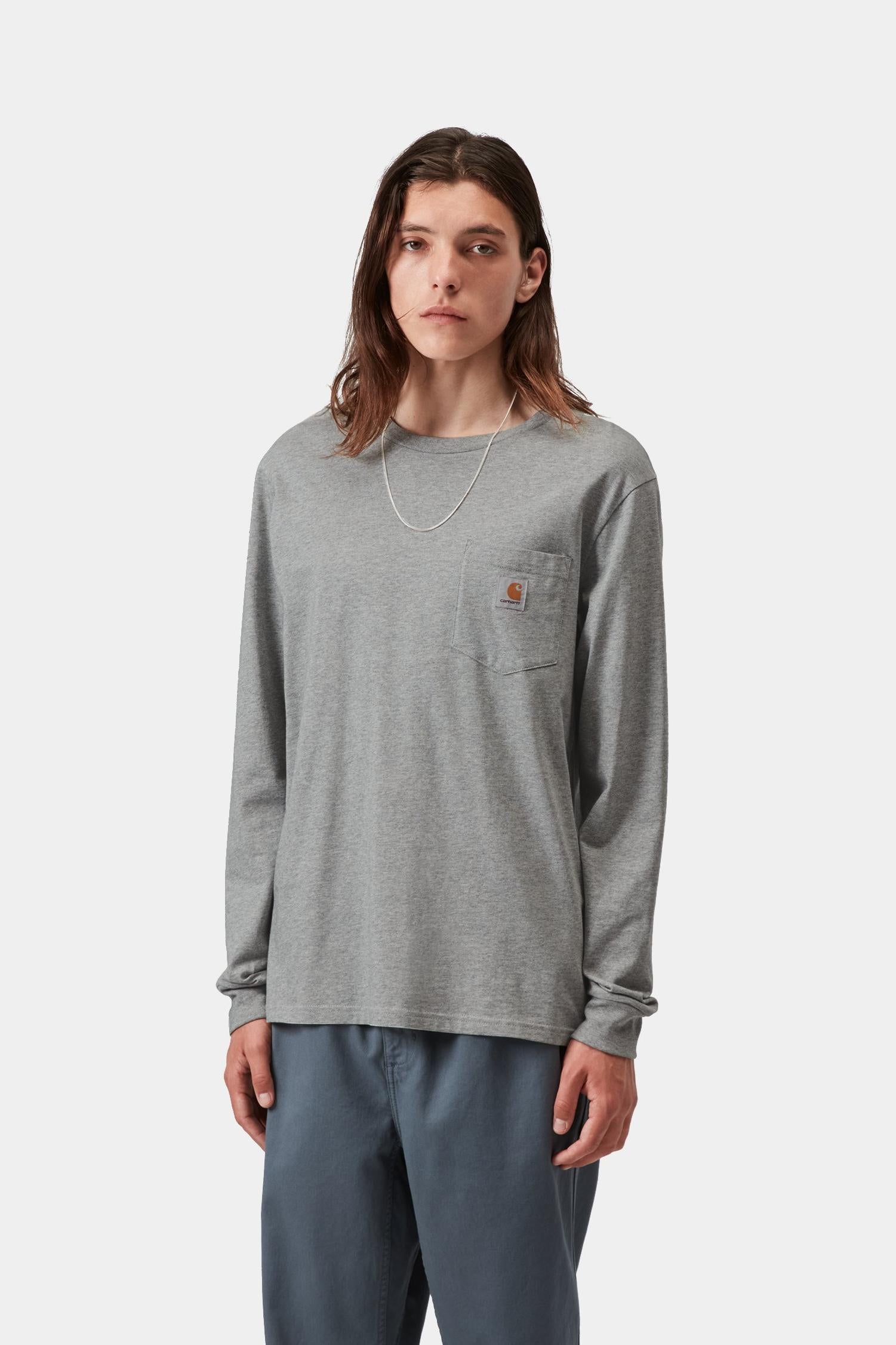 Long Sleeve Pocket T-Shirt Grey Heather