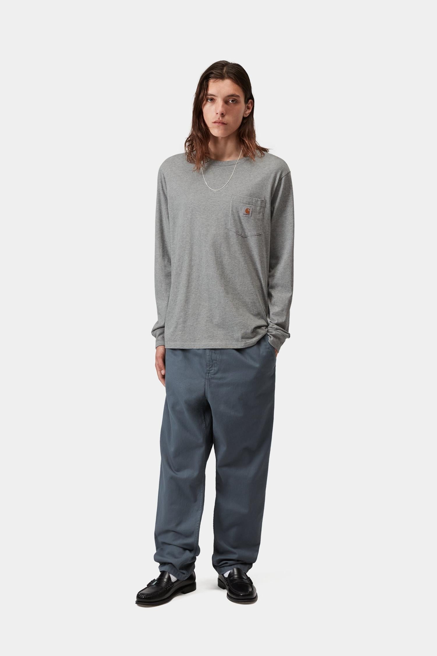 Long Sleeve Pocket T-Shirt Grey Heather