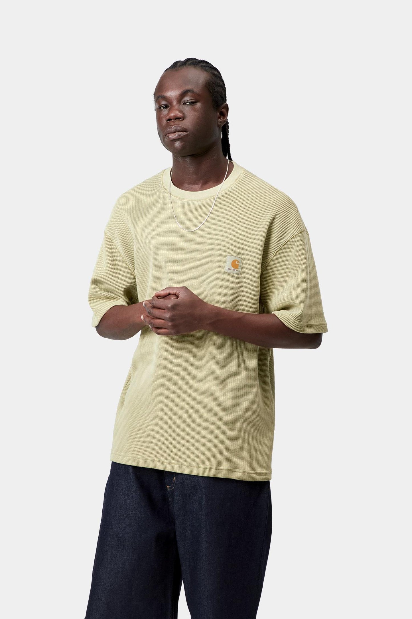 Nelson Waffle T-Shirt Gentle Green (Garment Dyed)
