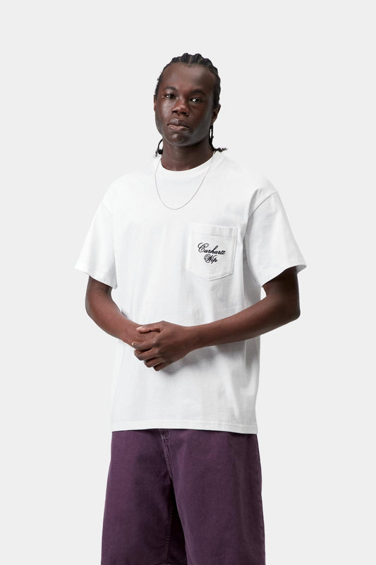 Longhand Pocket T-Shirt White / Black