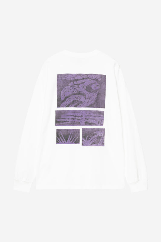 Long Sleeve Emerge T-Shirt White (Stone Washed)