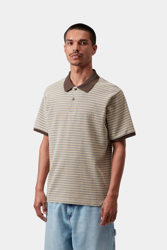 Short Sleeve Dion Stripe Polo Wax