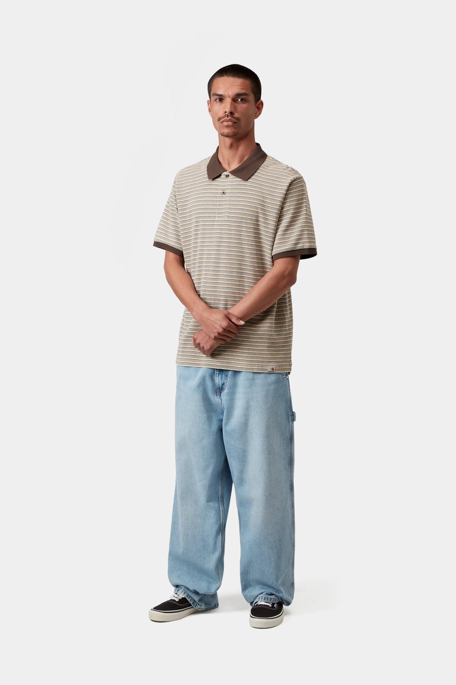 Short Sleeve Dion Stripe Polo Wax