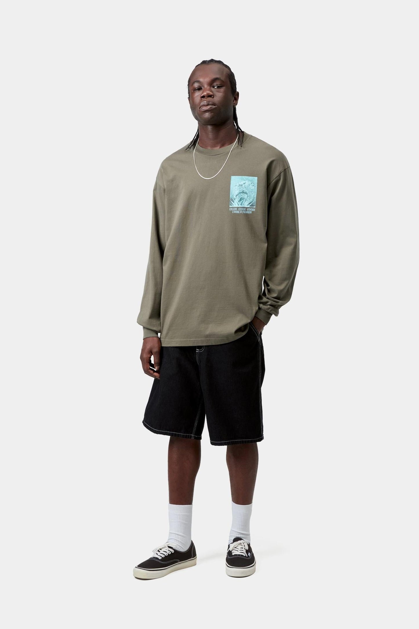 Long Sleeve Emerge T-Shirt Leaf (Stone Washed)