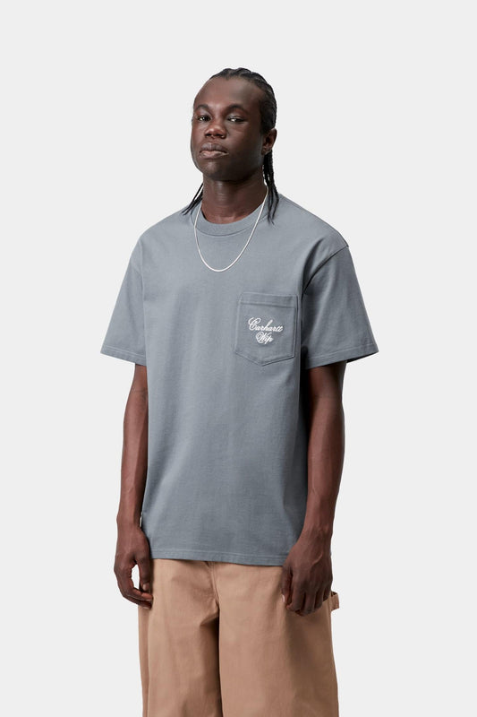 Longhand Pocket T-Shirt Cozy Blue / White