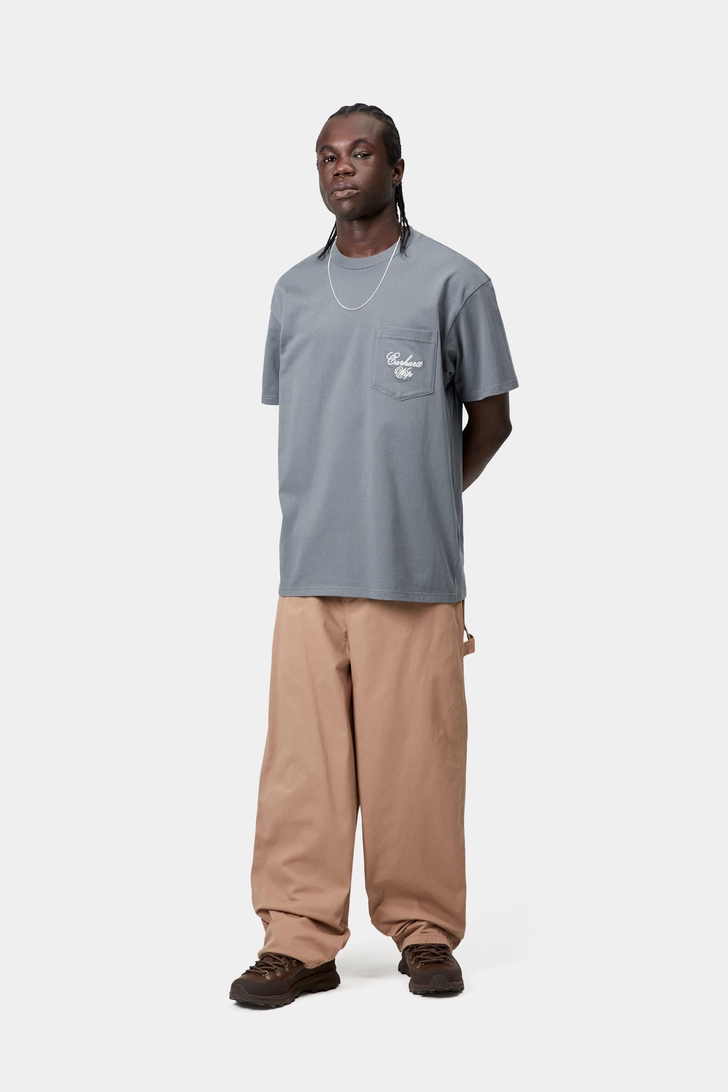 Longhand Pocket T-Shirt Cozy Blue / White