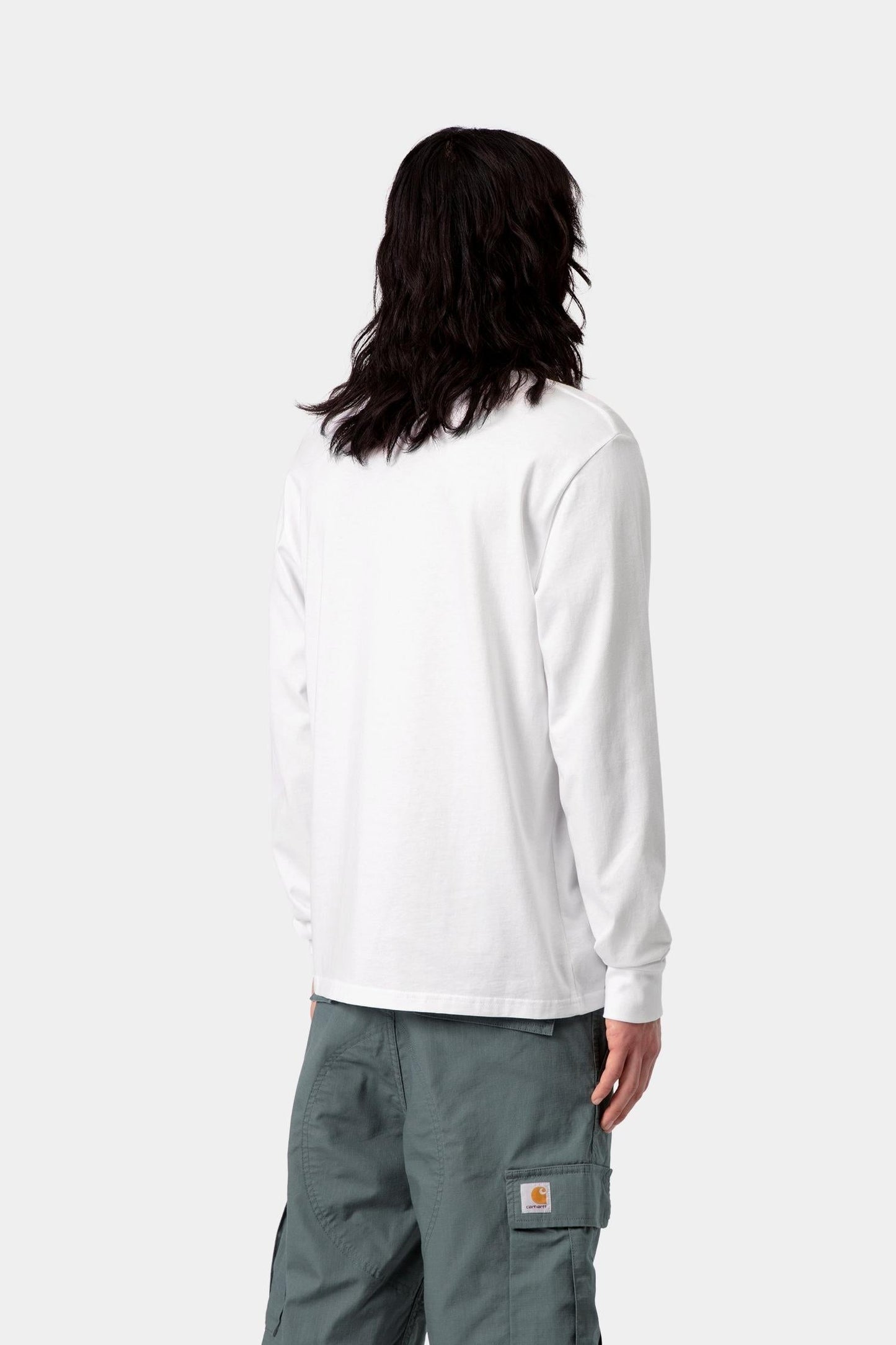 Long Sleeve Pocket T-Shirt White