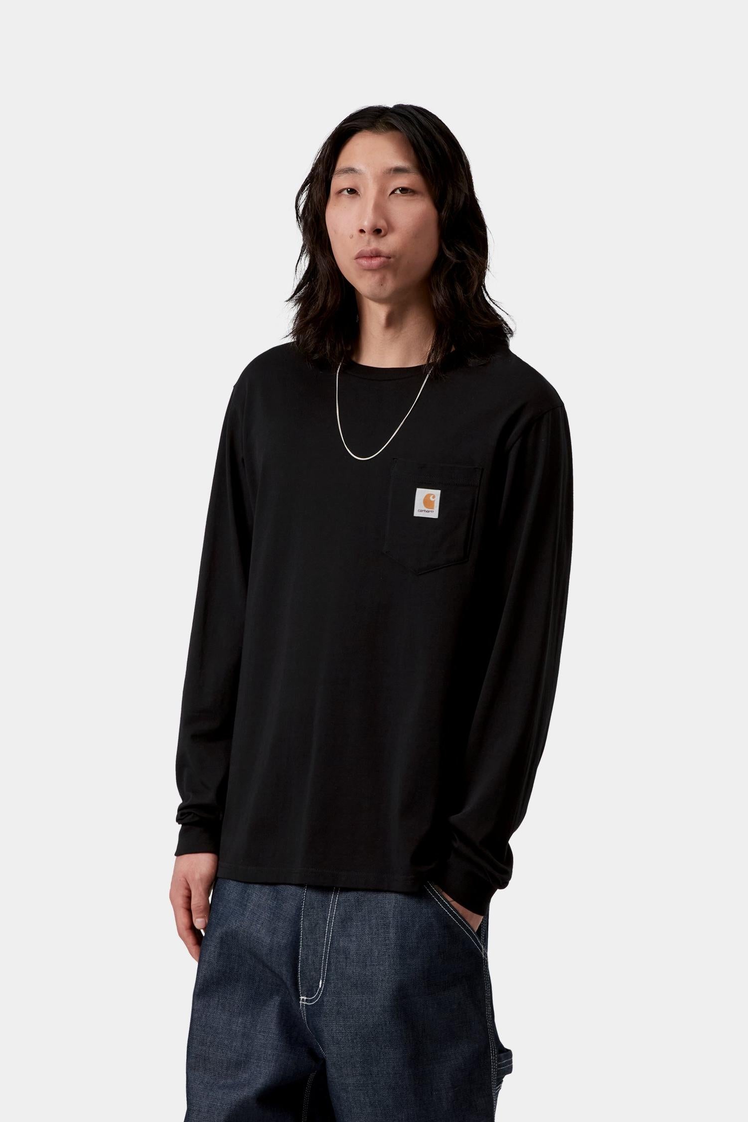 Long Sleeve Pocket T-Shirt Black