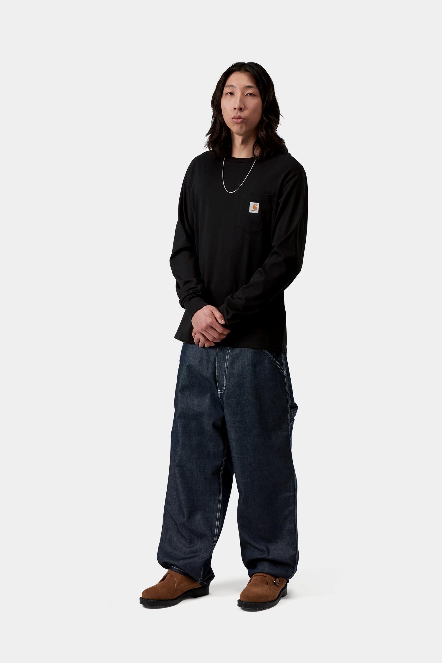 Long Sleeve Pocket T-Shirt Black