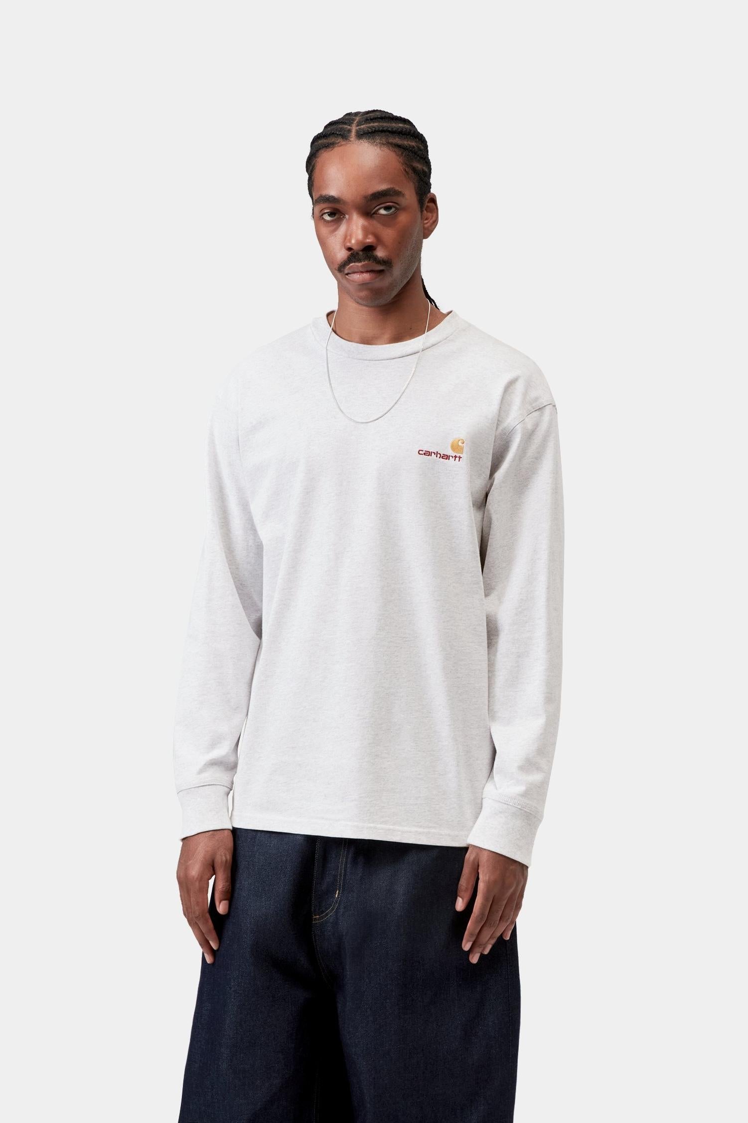 American Script Long Sleeve T-Shirt Ash Heather