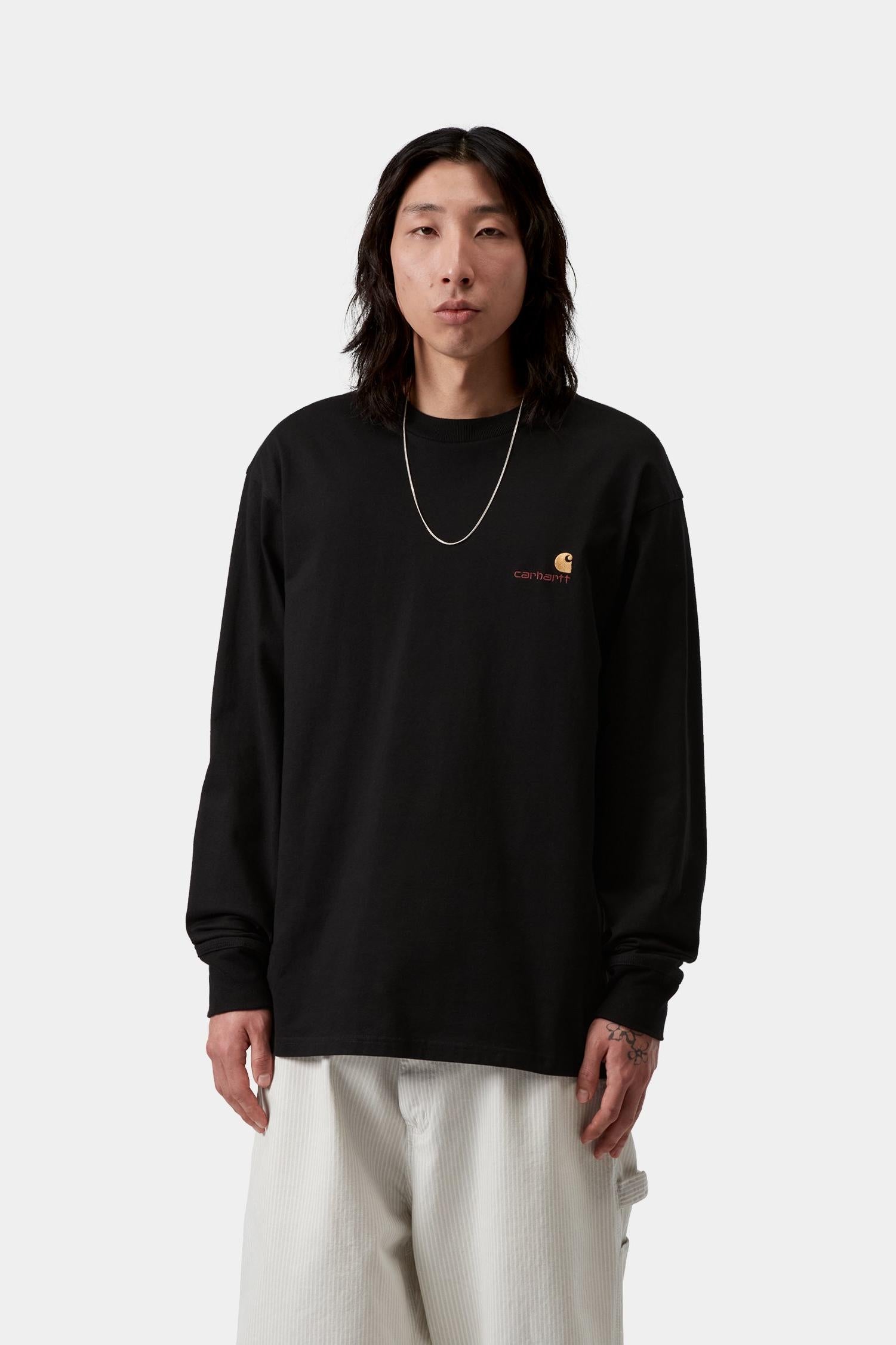 American Script Long Sleeve T-Shirt Black