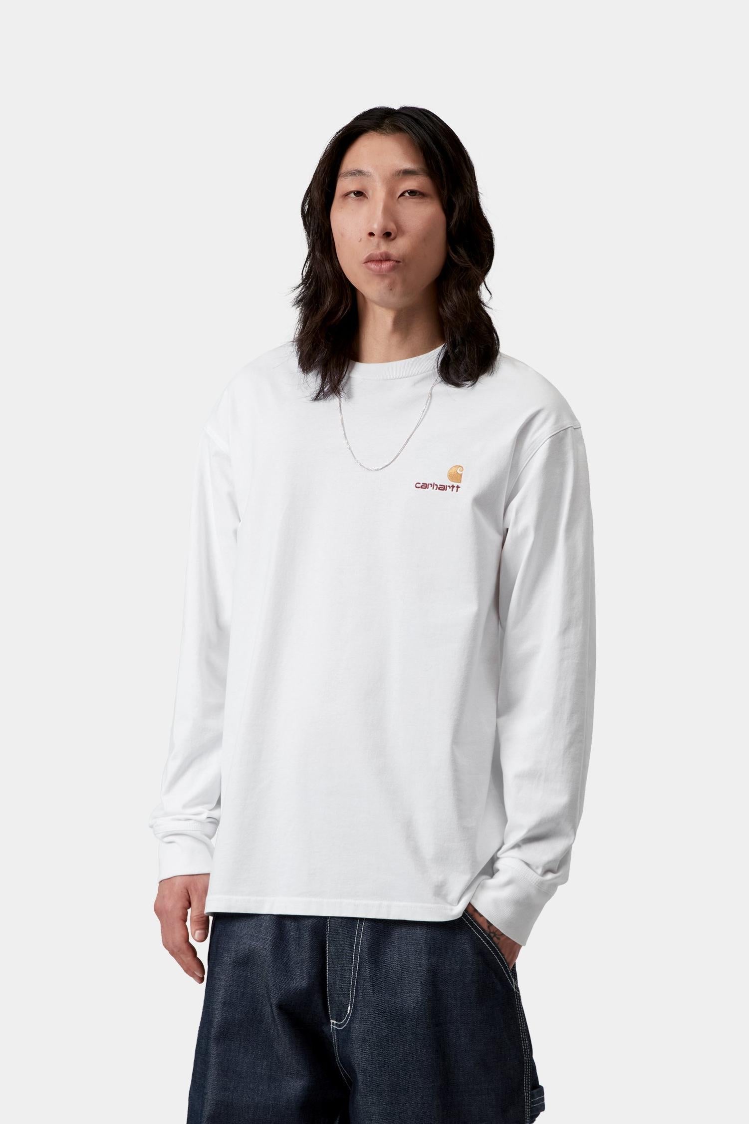 American Script Long Sleeve T-Shirt White