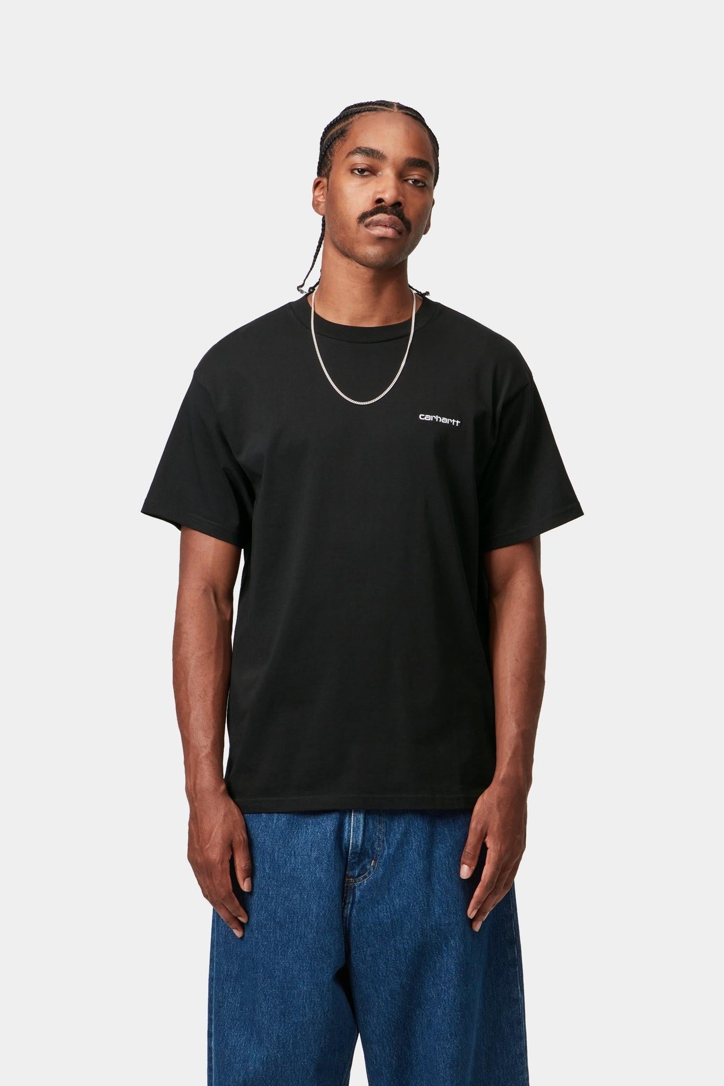 Script Embroidery T-Shirt Black