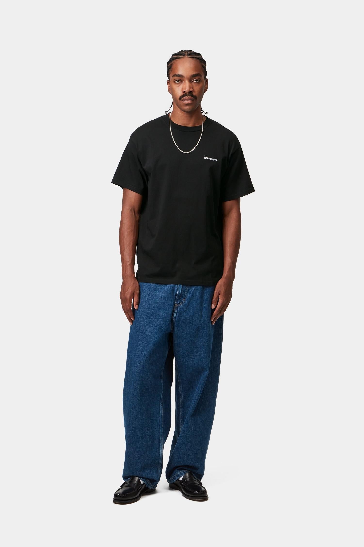 Script Embroidery T-Shirt Black
