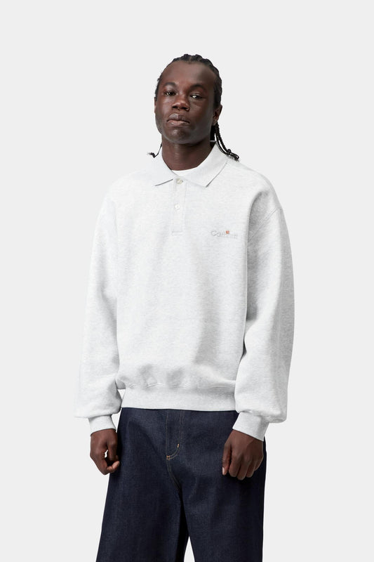 WIP Label Polo Sweatshirt Ash Heather