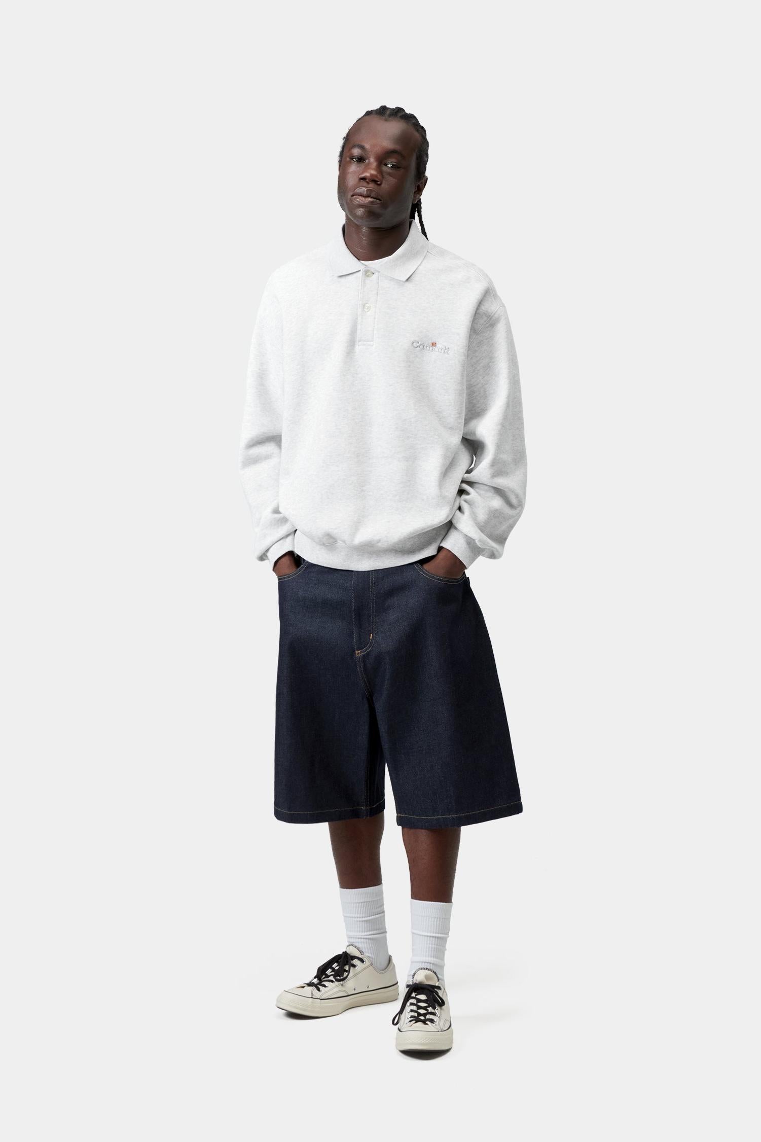 WIP Label Polo Sweatshirt Ash Heather