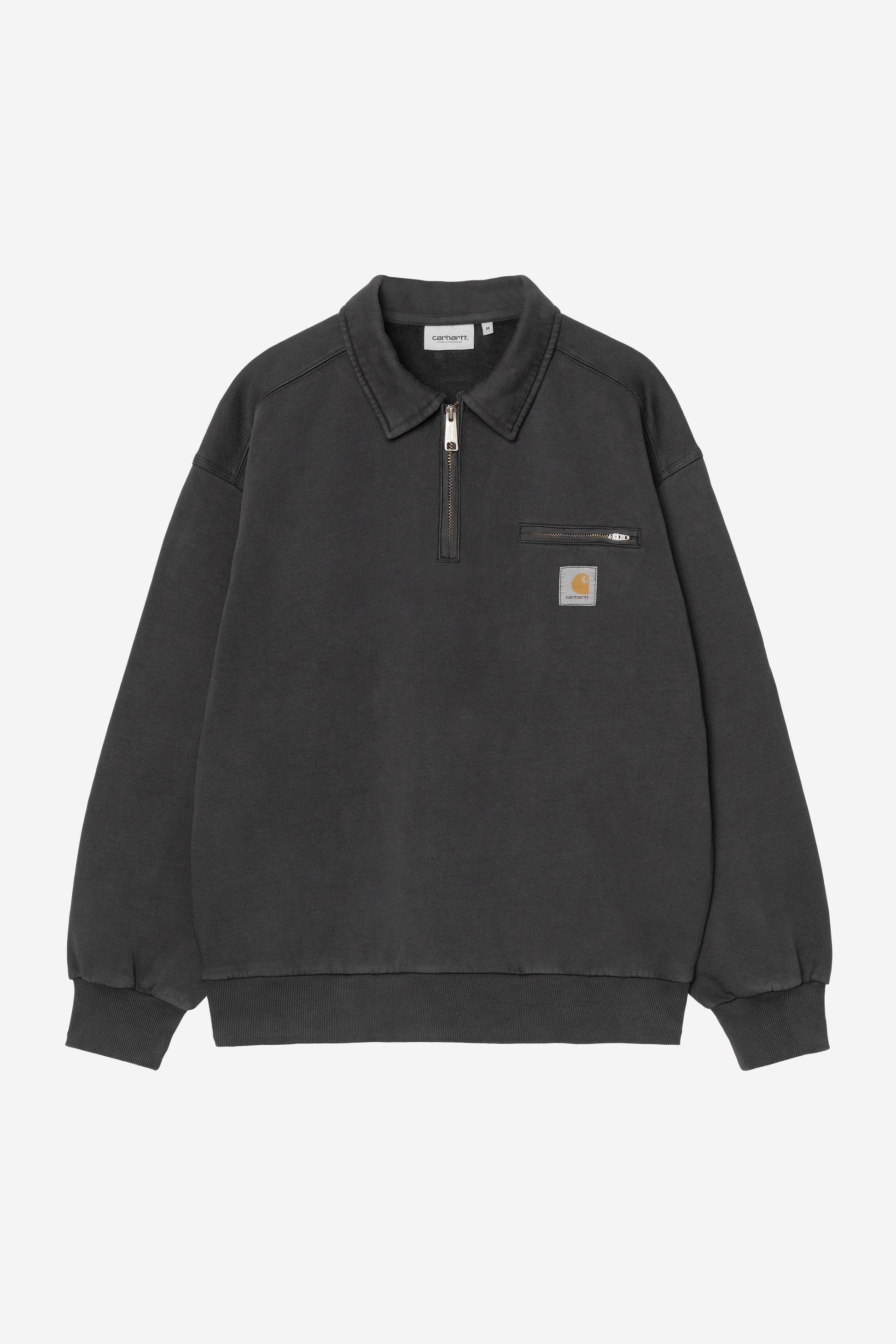 Half Zip Detroit Sweatshirt Black (Stone Washed)