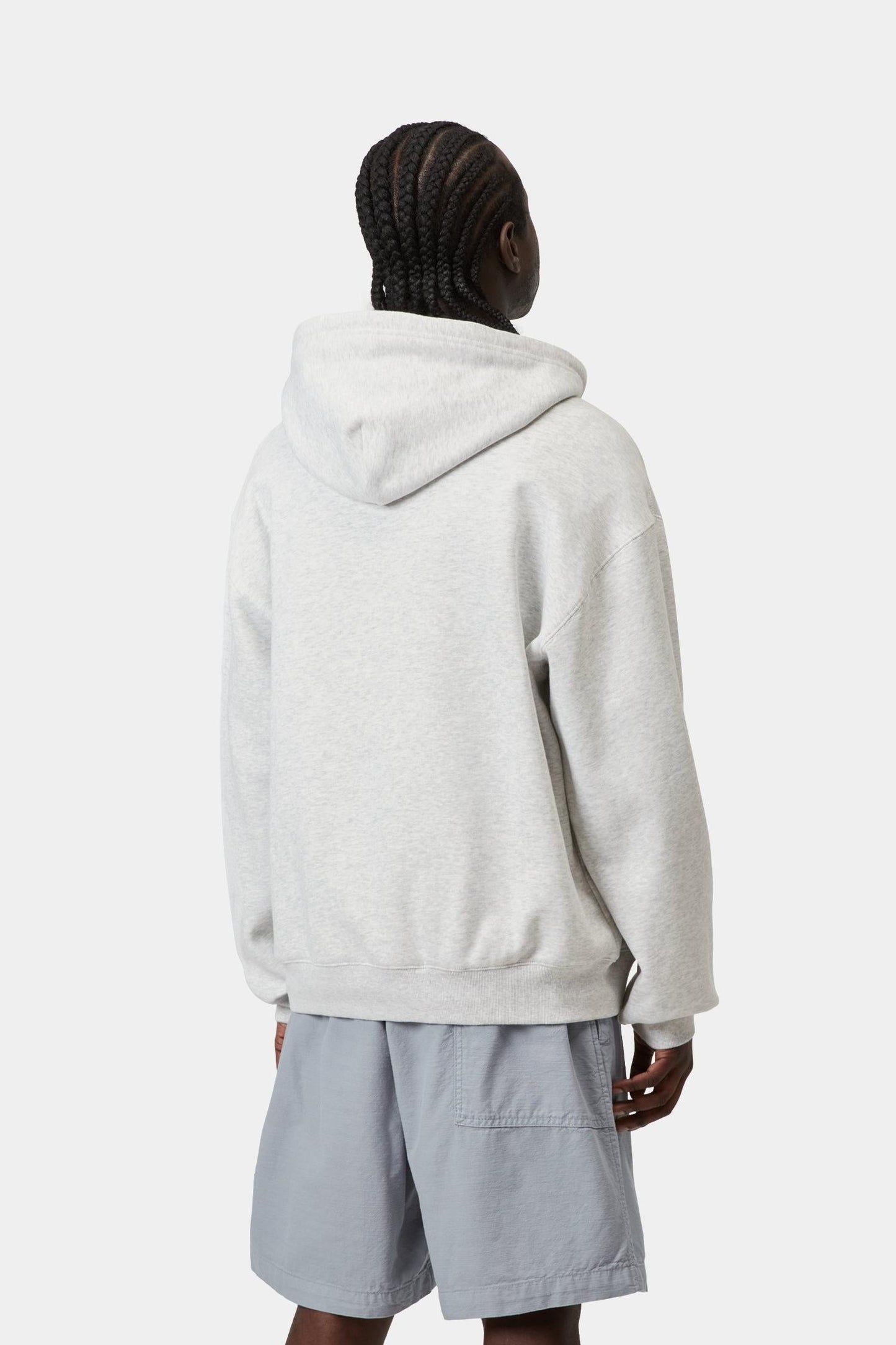 Hooded WIP Label Sweat Jacket Ash Heather